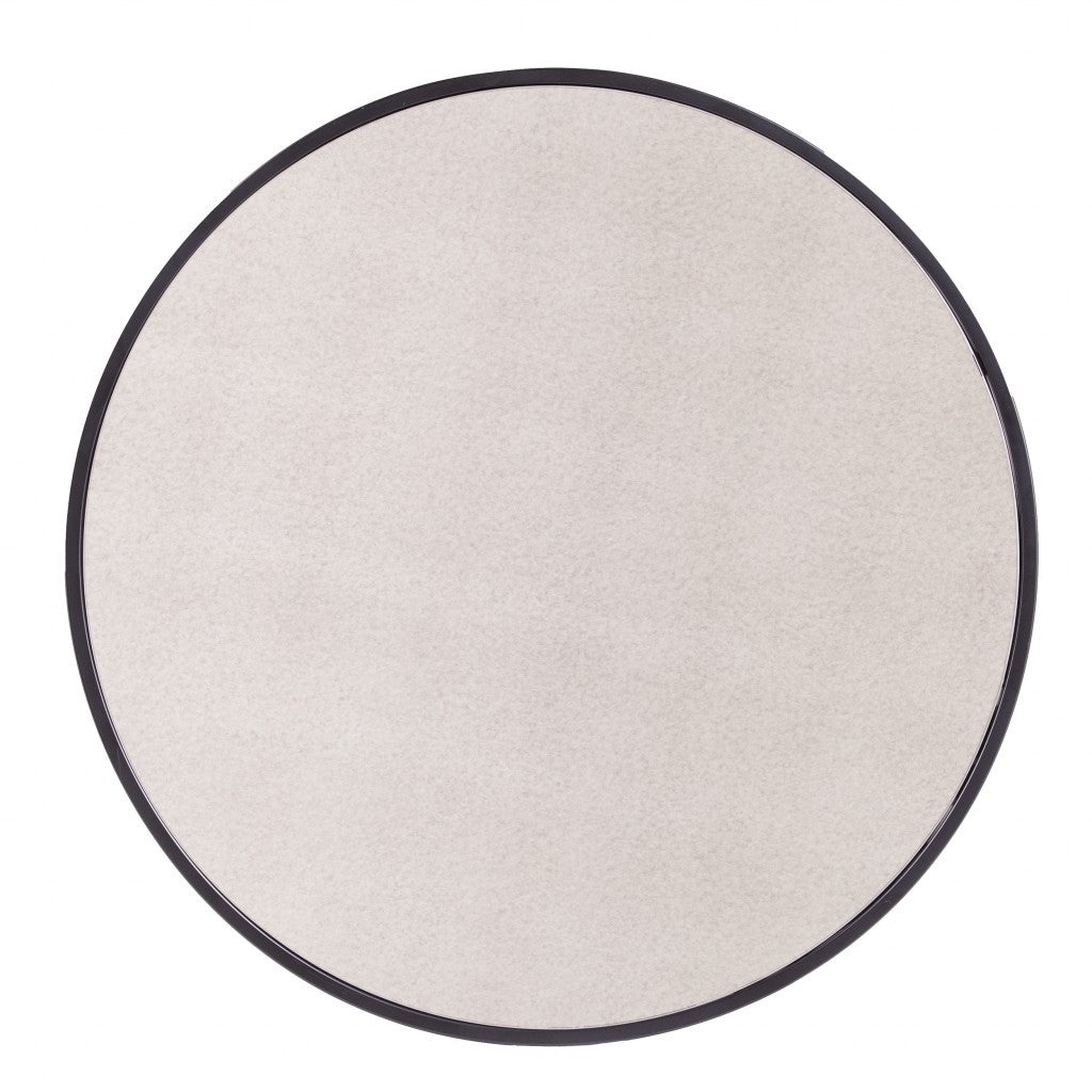 Set of Two Black And Silver Mirrored Round Nested Coffee Table Set-4