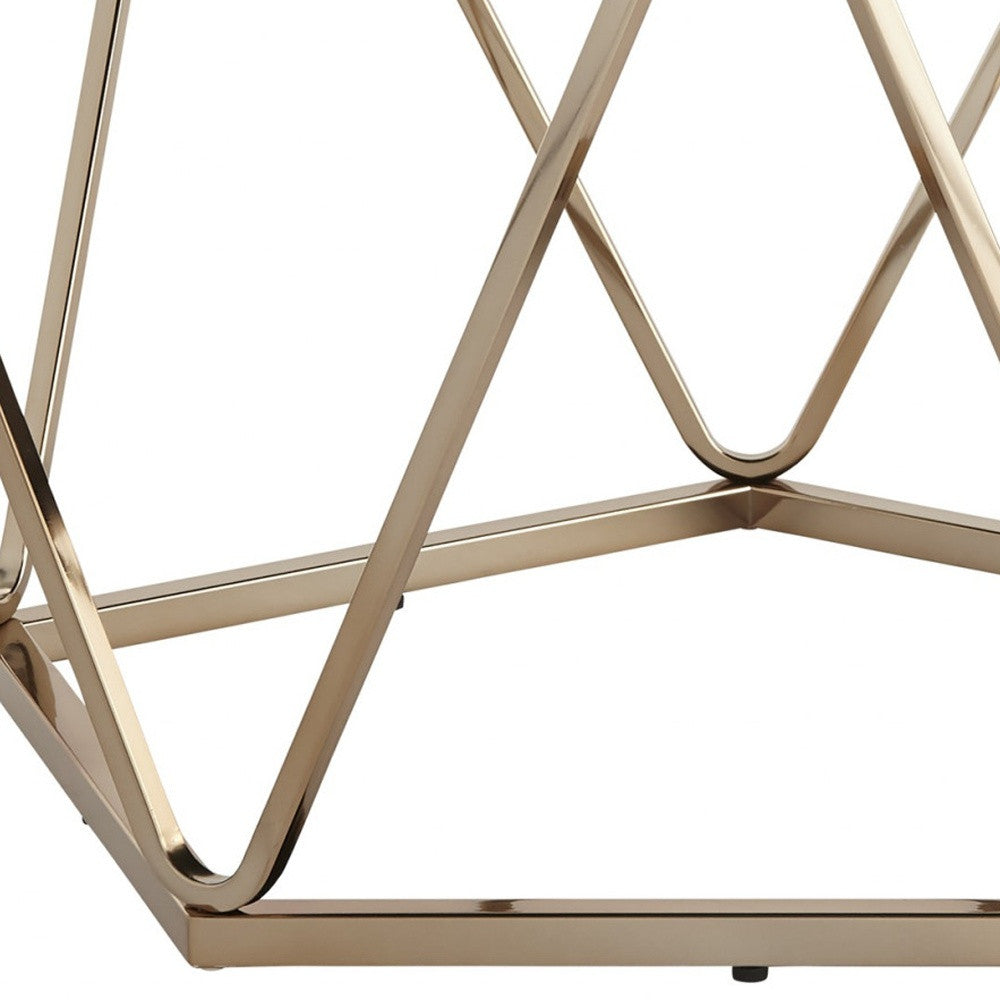 33" Champagne Solid Manufactured Wood And Metal Round Coffee Table-6