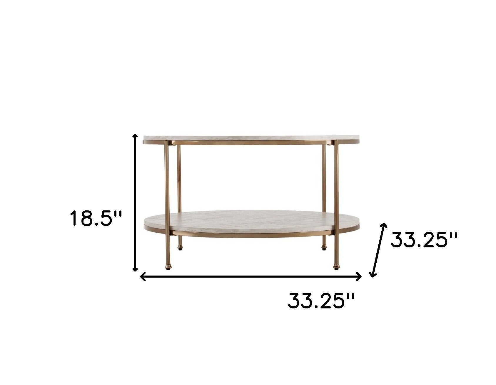 33" White Solid Manufactured Wood And Metal Square Coffee Table-5