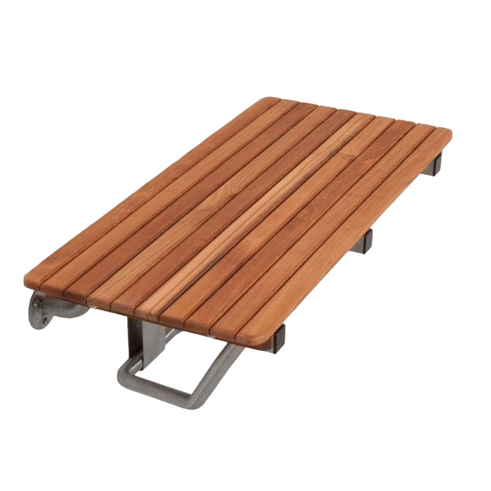 28" Brown Premium Wall Mount Teak Shower Bench-3