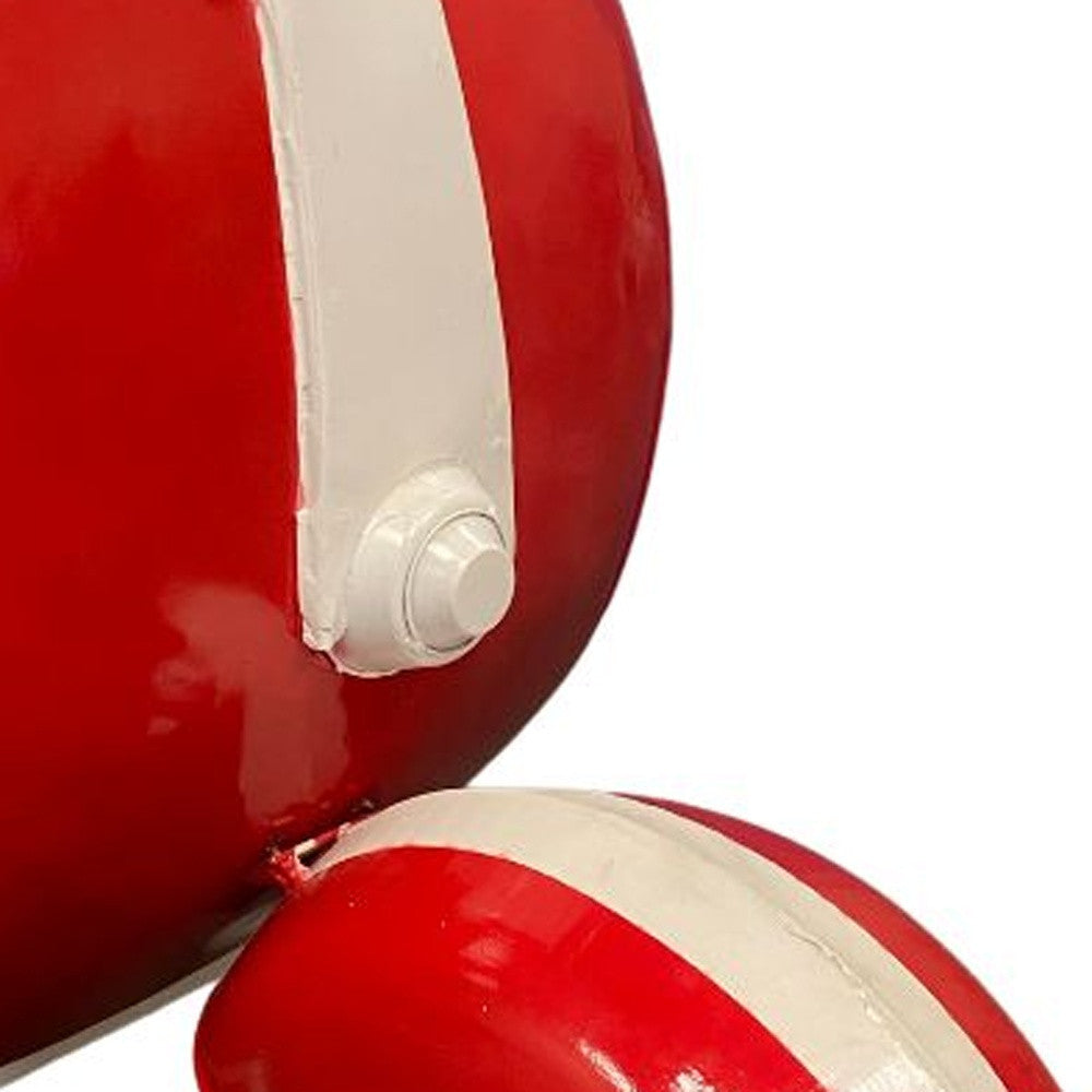 26" Red and Off White Novelty Scooter Open Cabinet With Two Shelves-5