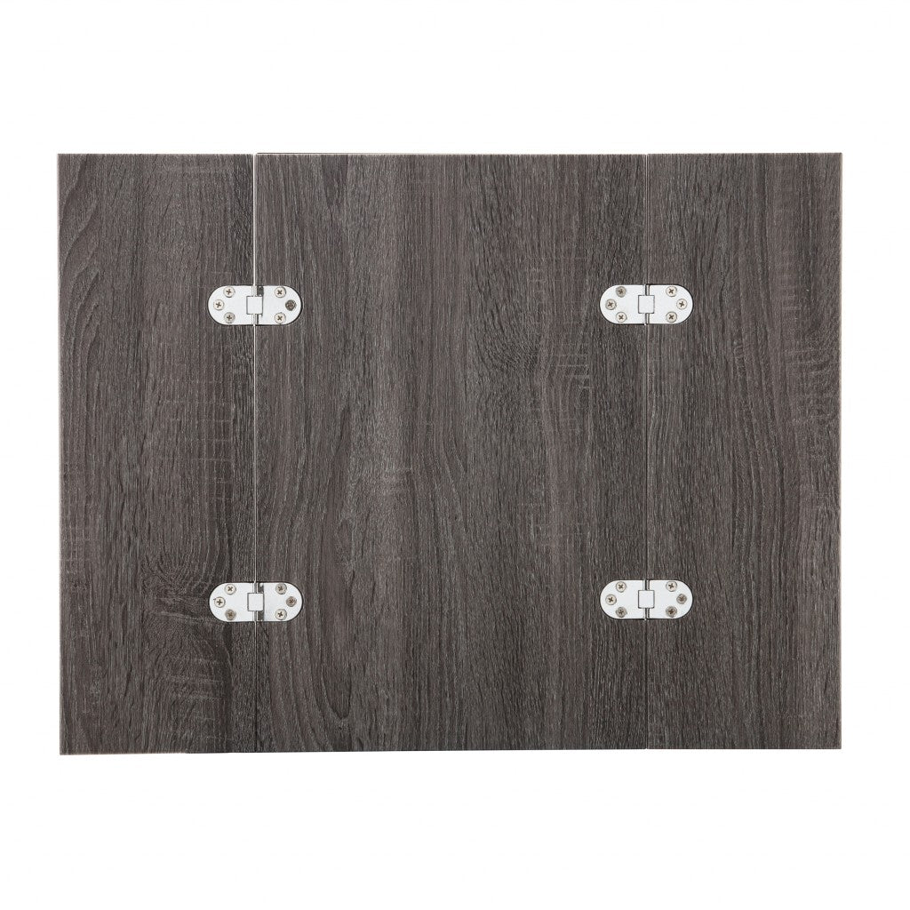 25" Silver And Gray Expandable Rectangular End Table-5