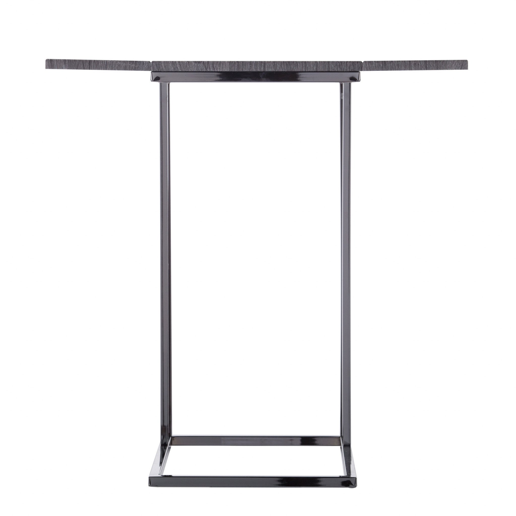 25" Silver And Gray Expandable Rectangular End Table-6