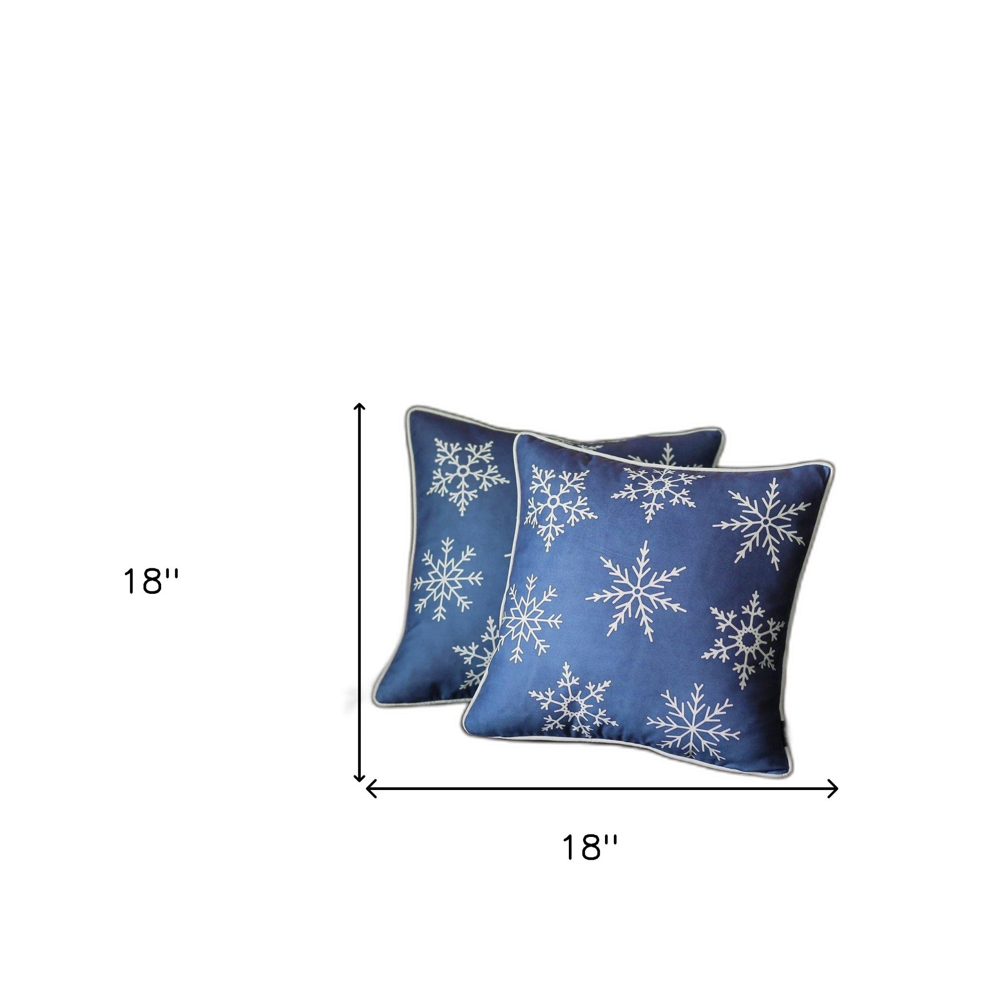 Set of 2 Blue and White Snowflakes Throw Pillows-5