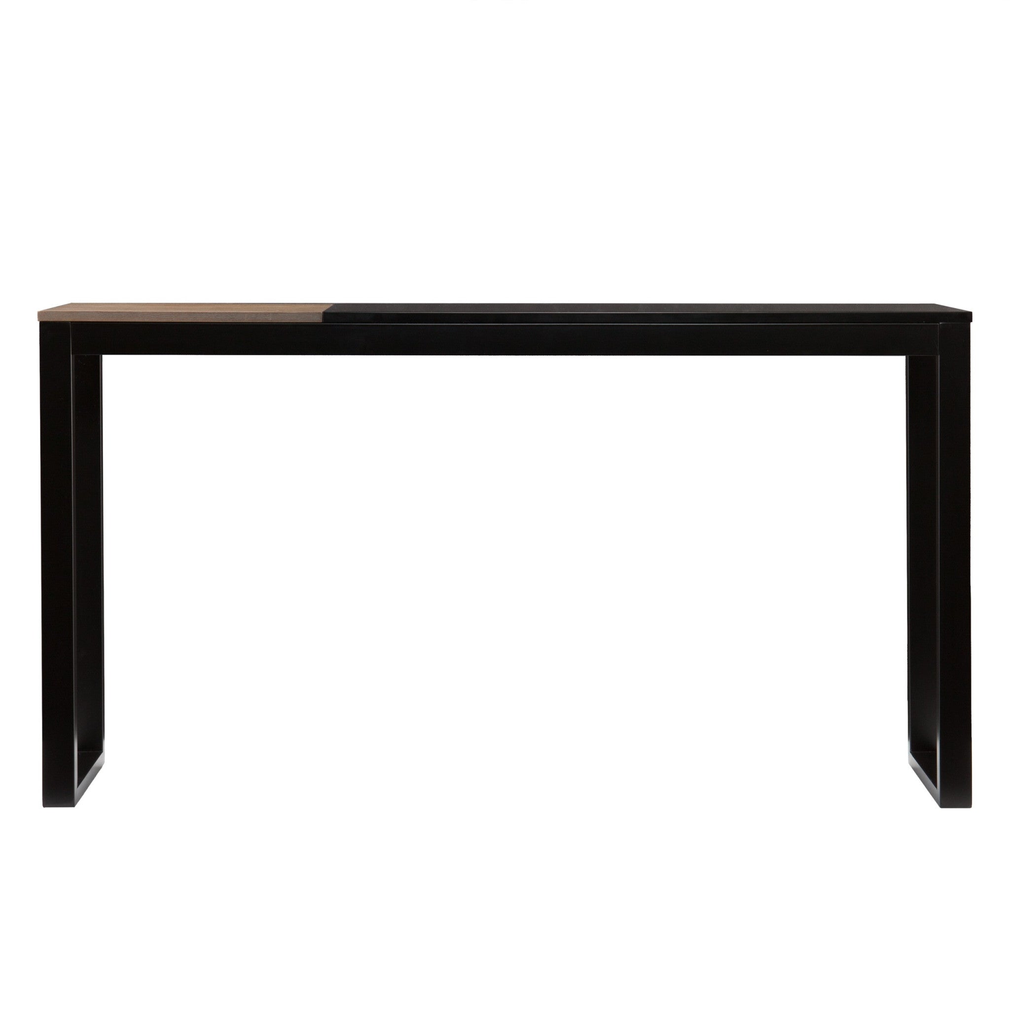 56" Natural and Black and Black Sled Console Table-1
