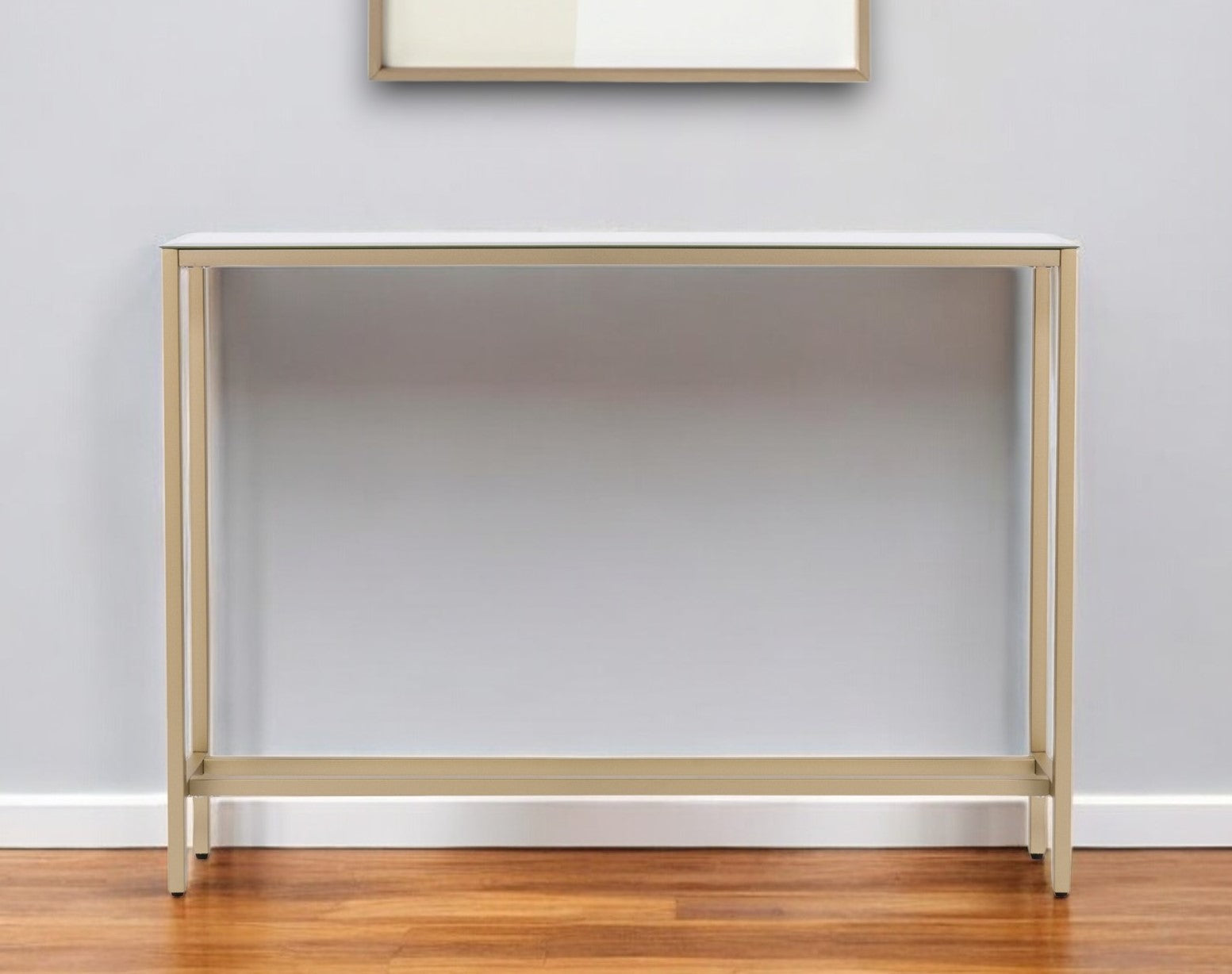 36" Silver and Gold Mirrored Glass Console Table-0