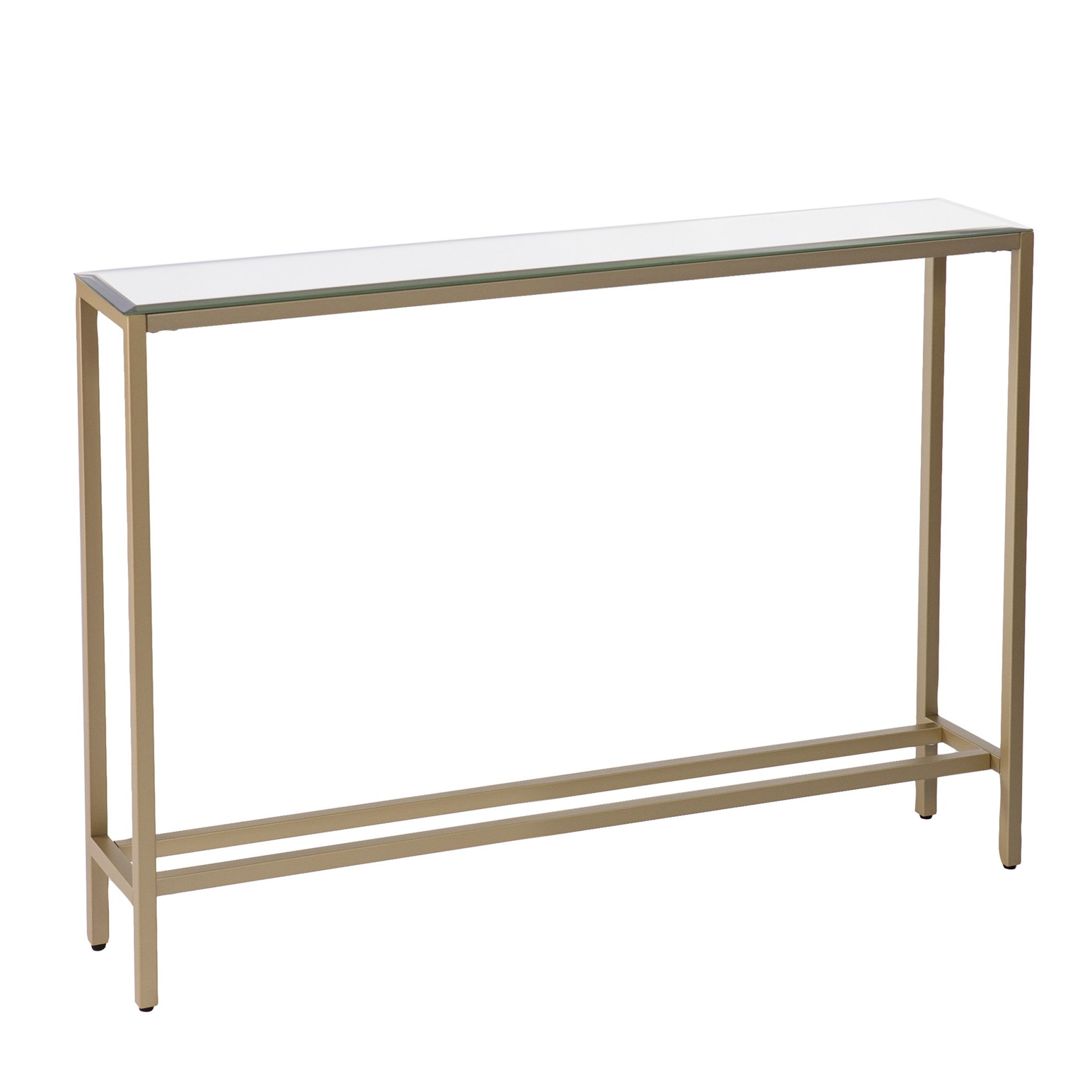 36" Silver and Gold Mirrored Glass Console Table-2
