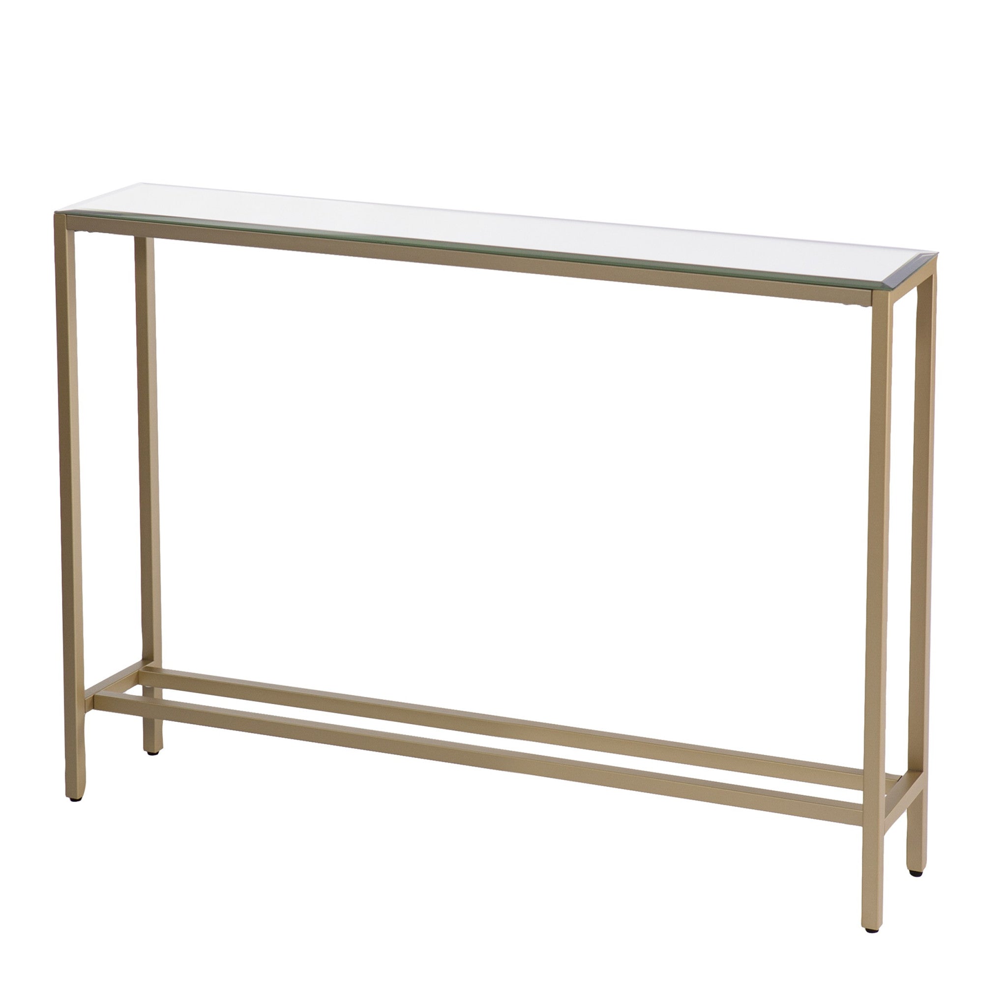 36" Silver and Gold Mirrored Glass Console Table-3