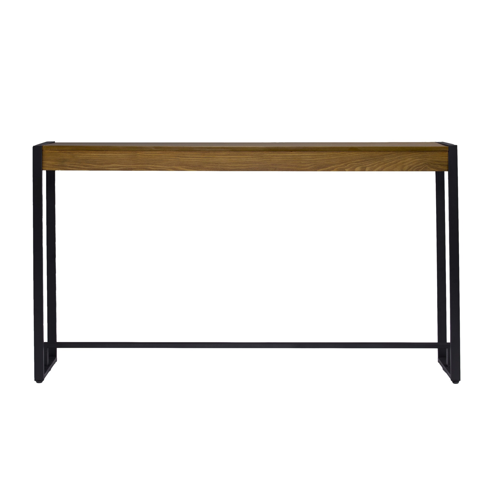 54" Gray Brown and Black Distressed Sled Console Table-1
