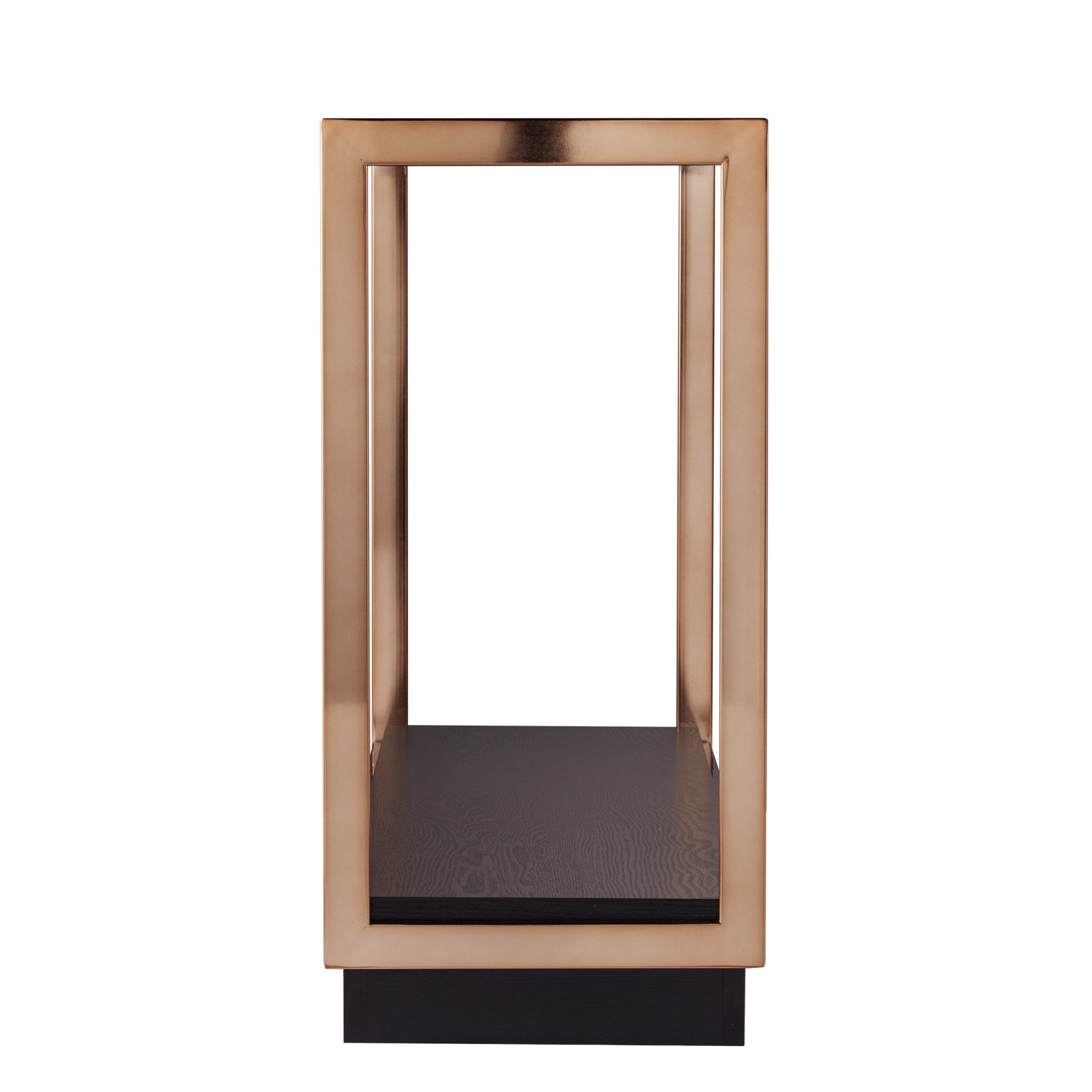 48" Clear Black and Champagne Glass Floor Shelf Console Table With Shelf-3