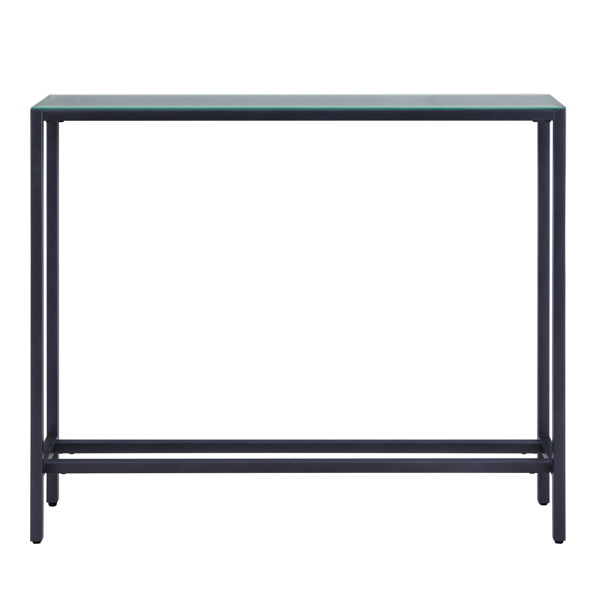 36" Black and Gunmetal Mirrored Glass Console Table-1