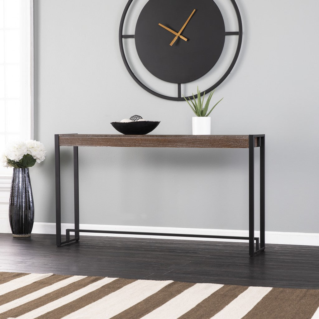 54" Brown and Black Sled Console Table-4