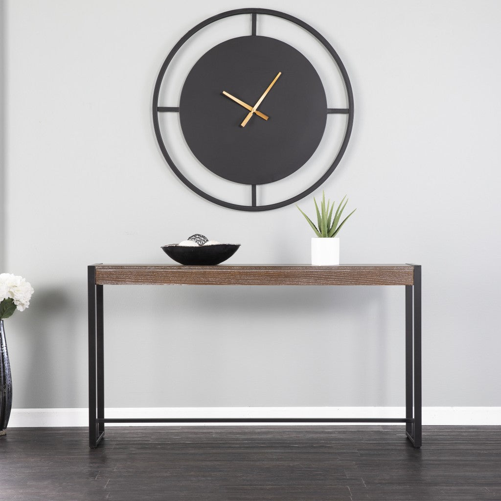 54" Brown and Black Sled Console Table-5