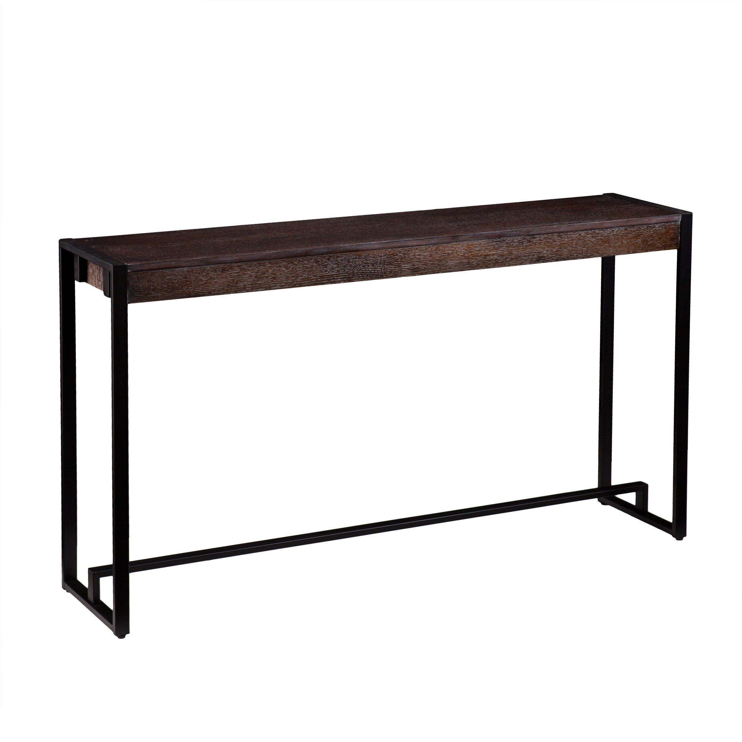 54" Brown and Black Sled Console Table-1