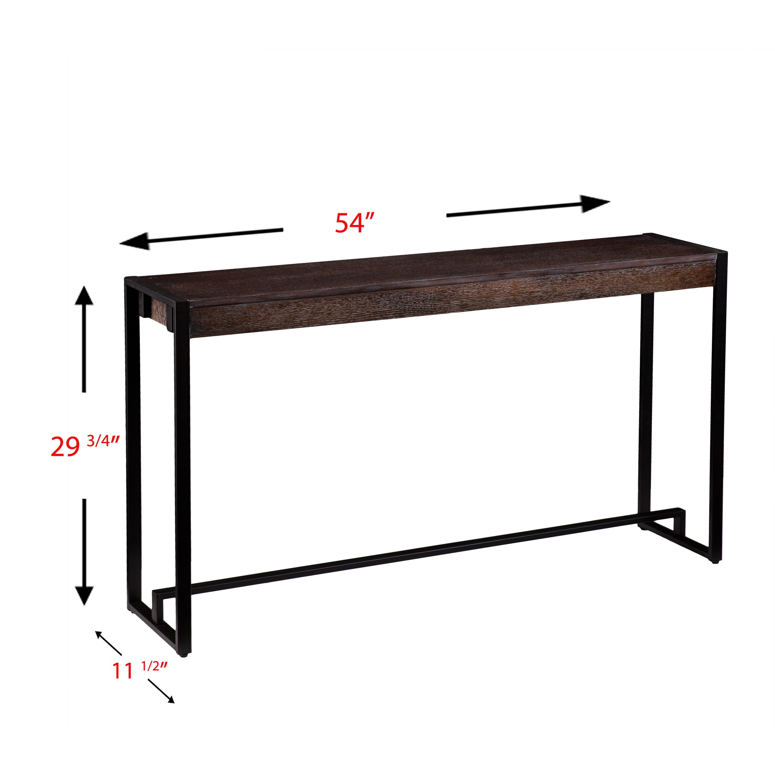 54" Brown and Black Sled Console Table-7