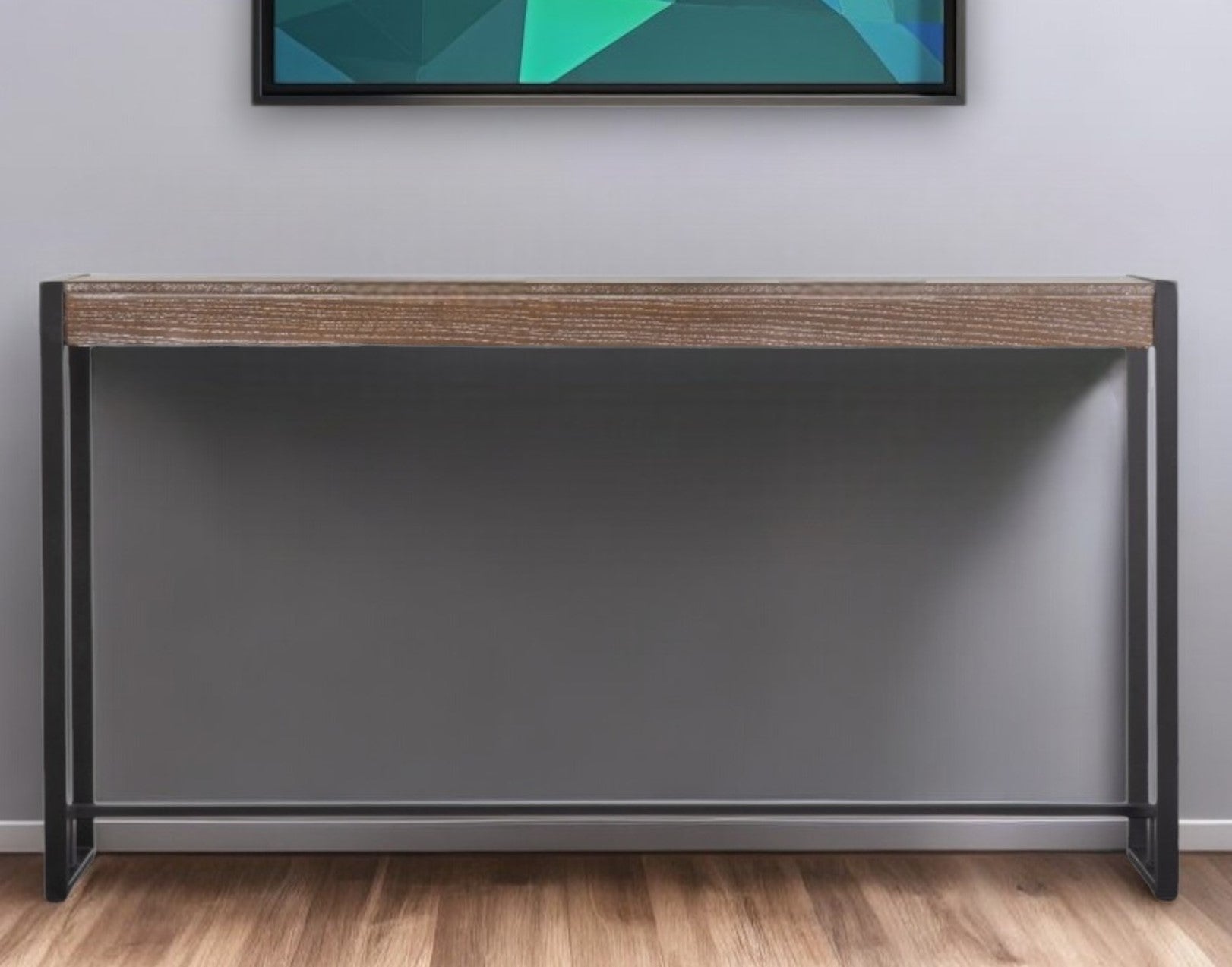 54" Brown and Black Sled Console Table-0