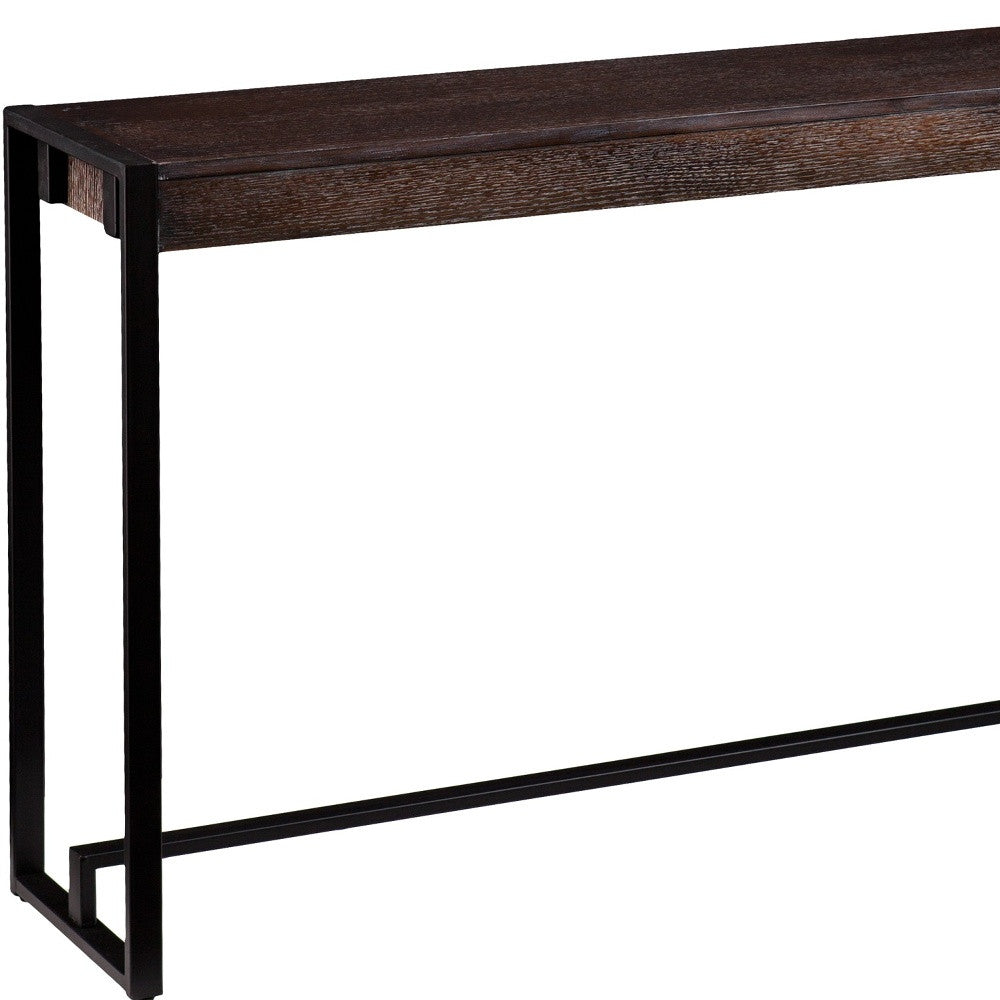 54" Brown and Black Sled Console Table-3