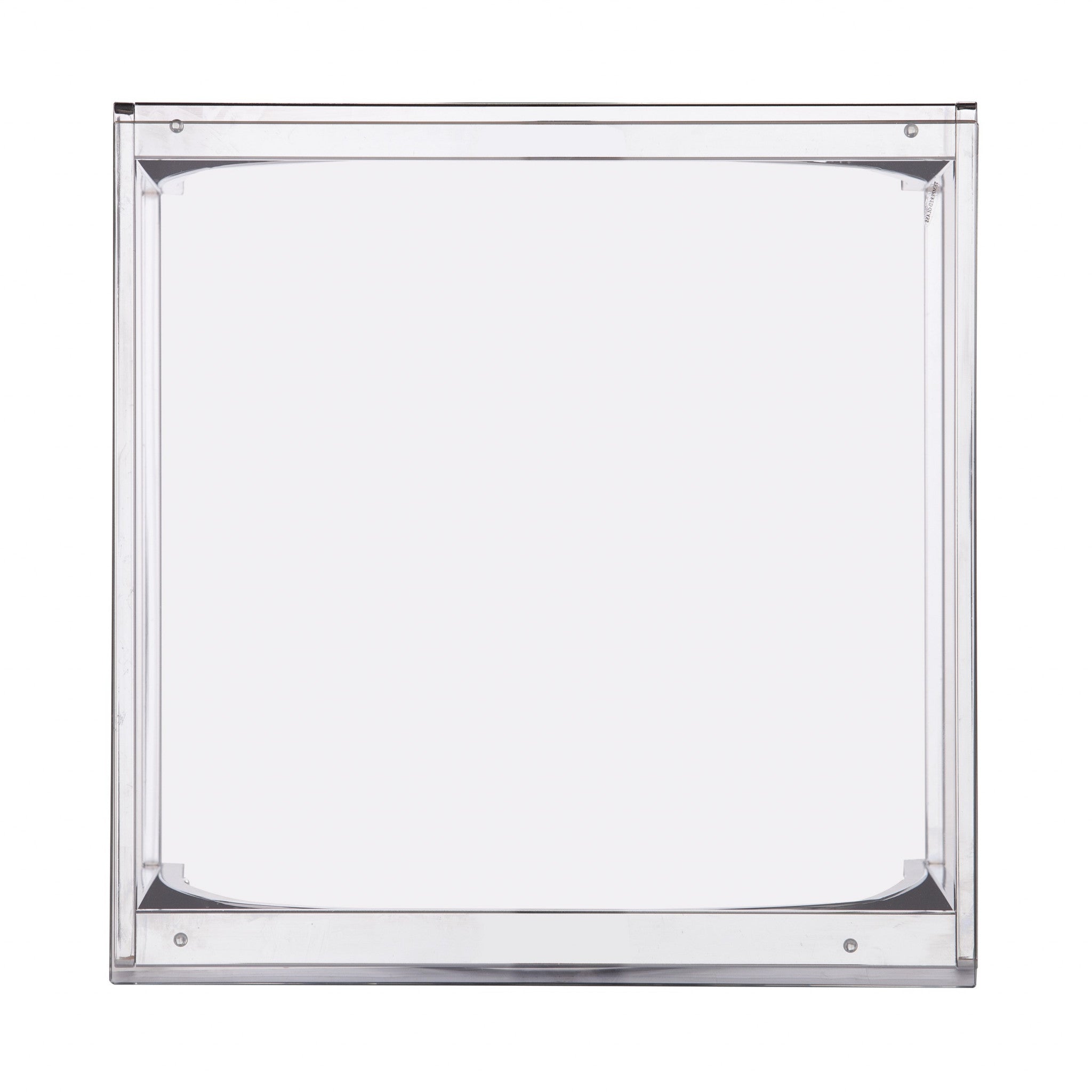 22" Chrome Glass And Iron Square End Table-3