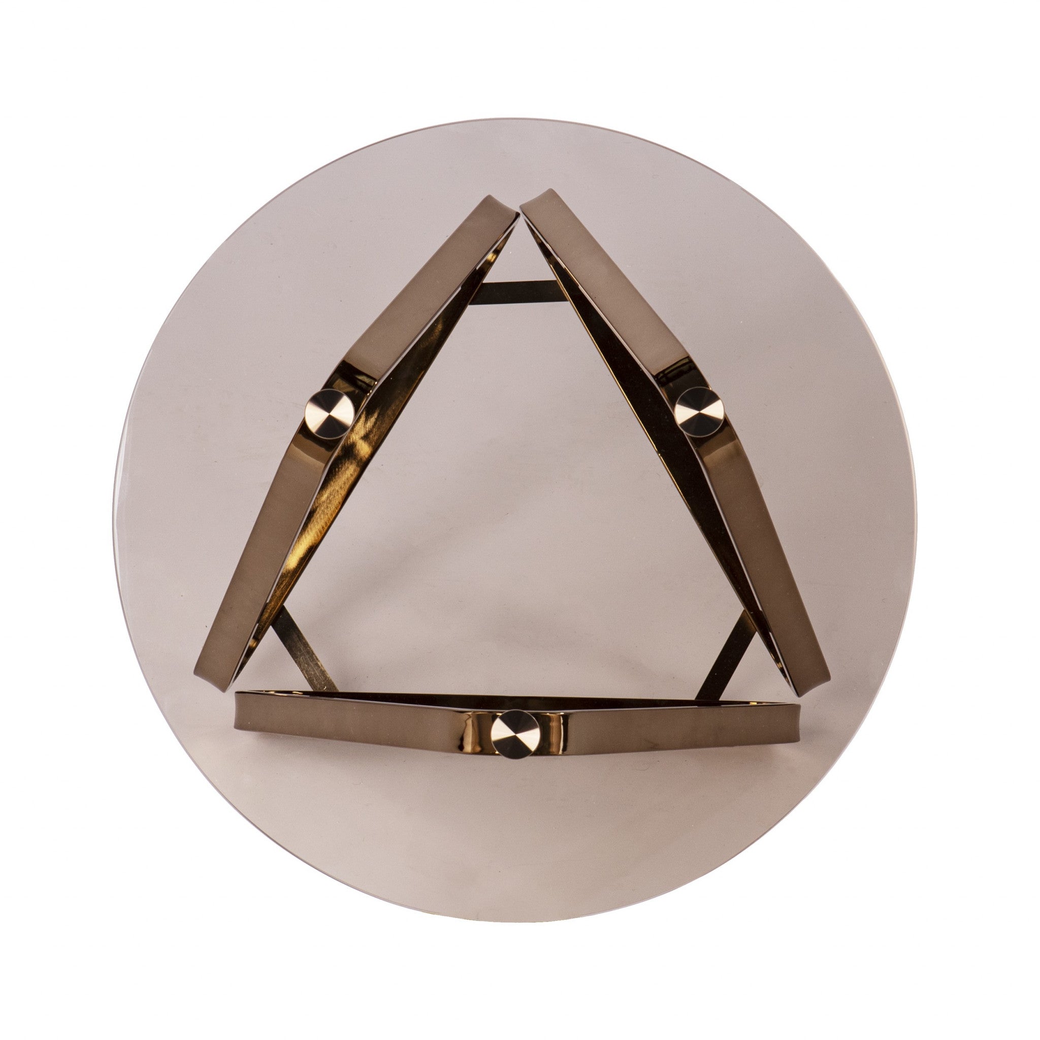 24" Champagne Glass And Iron Round End Table-3