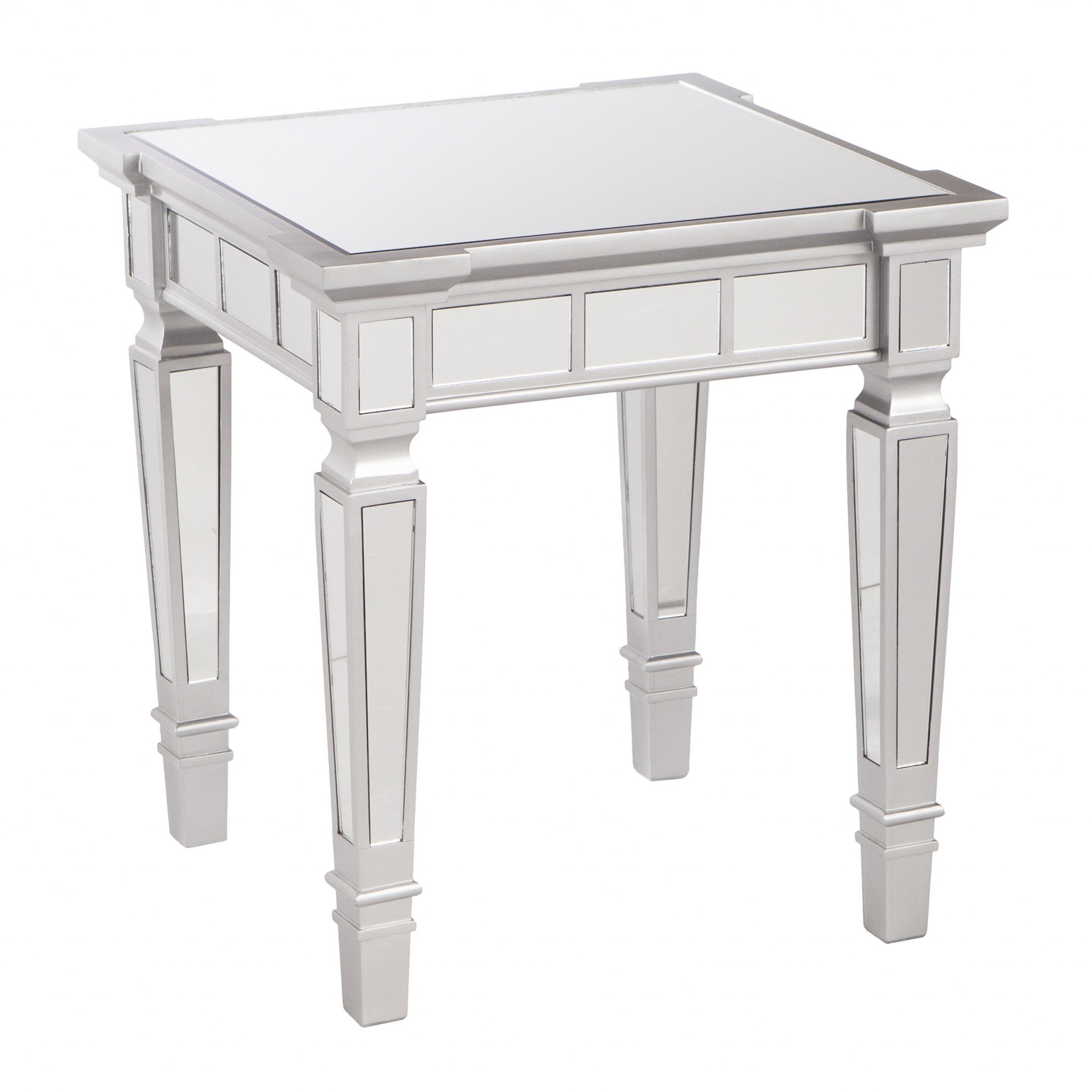 24" Silver Glass Square End Table-2