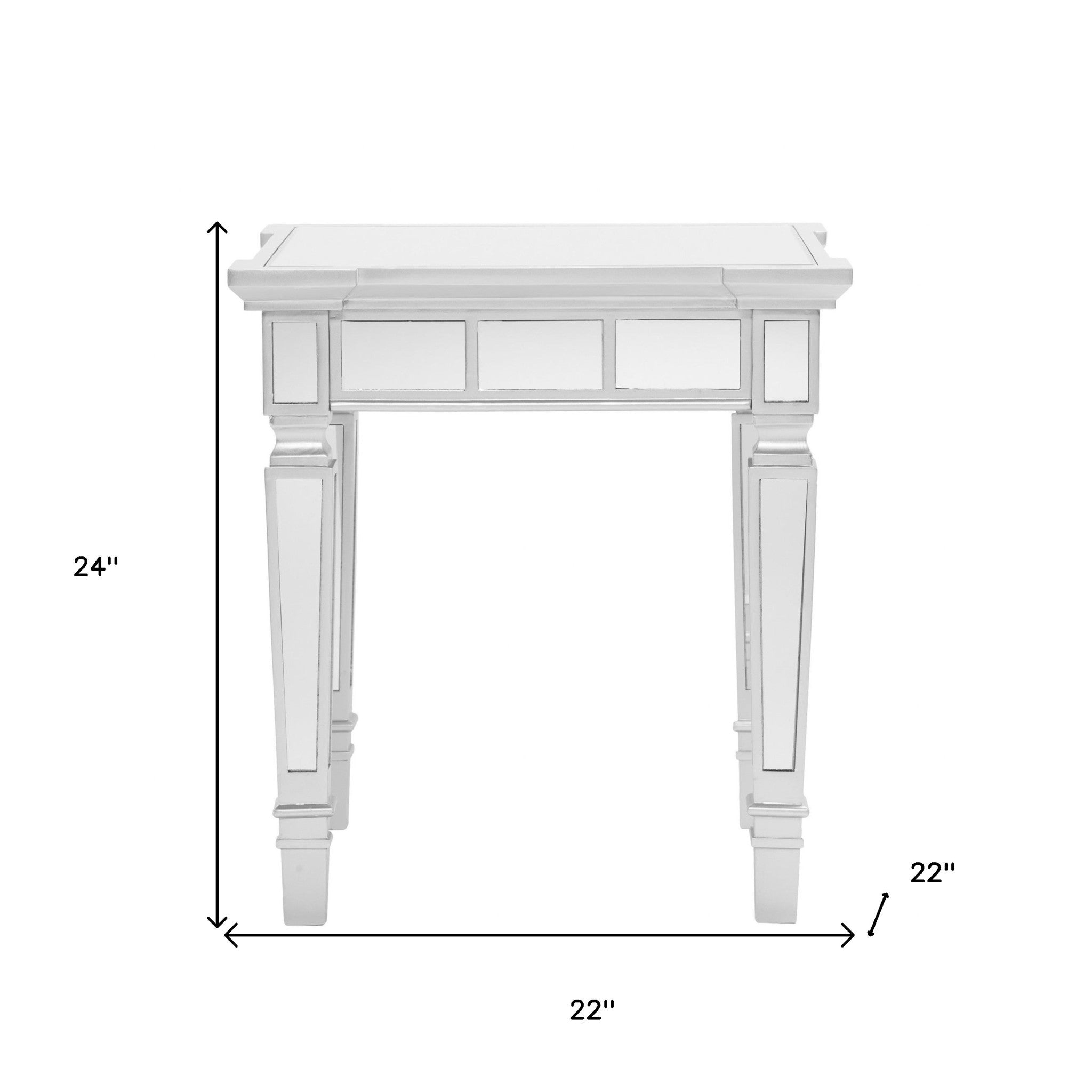 24" Silver Glass Square End Table-8