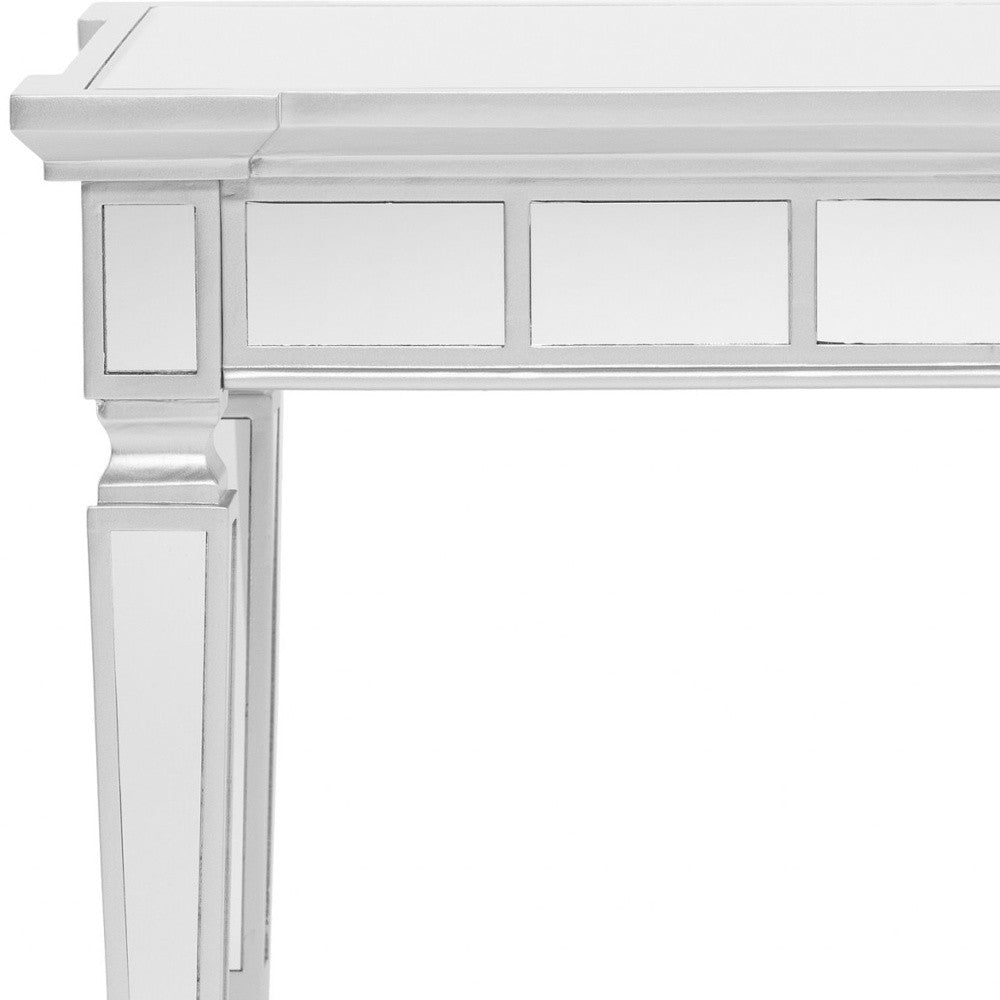 24" Silver Glass Square End Table-5
