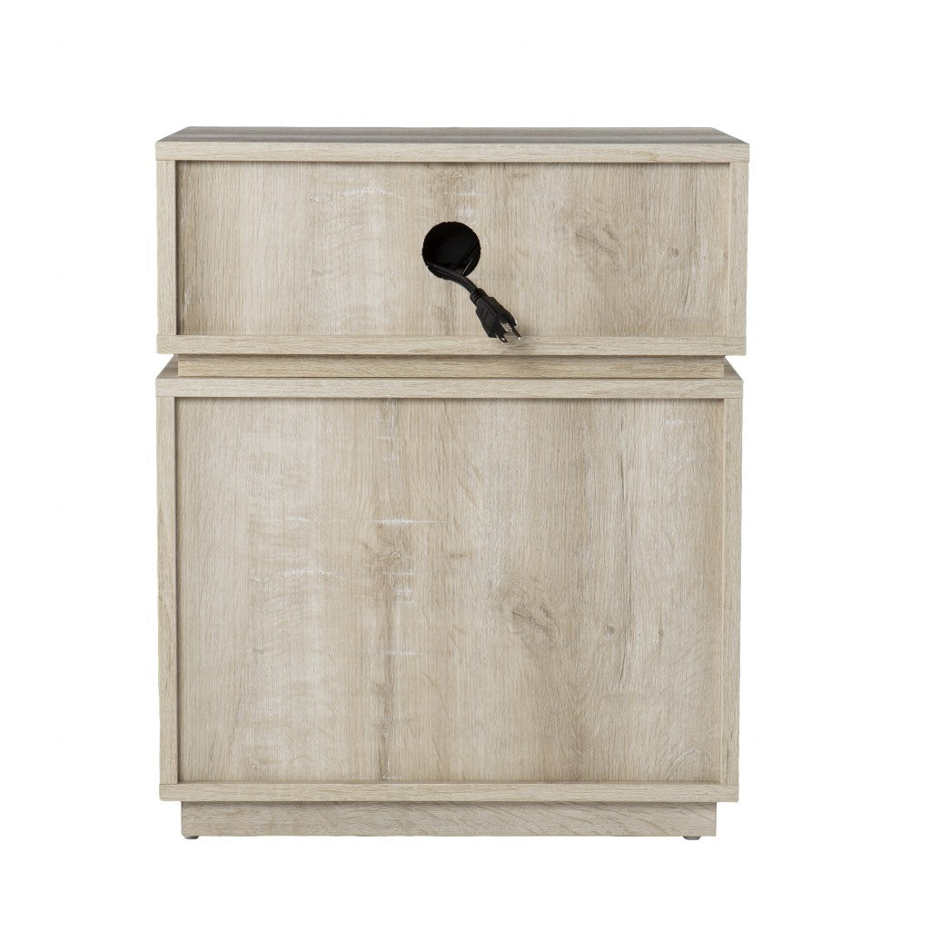 24" Brown Manufactured Wood Rectangular End Table With Drawer With Shelf-3