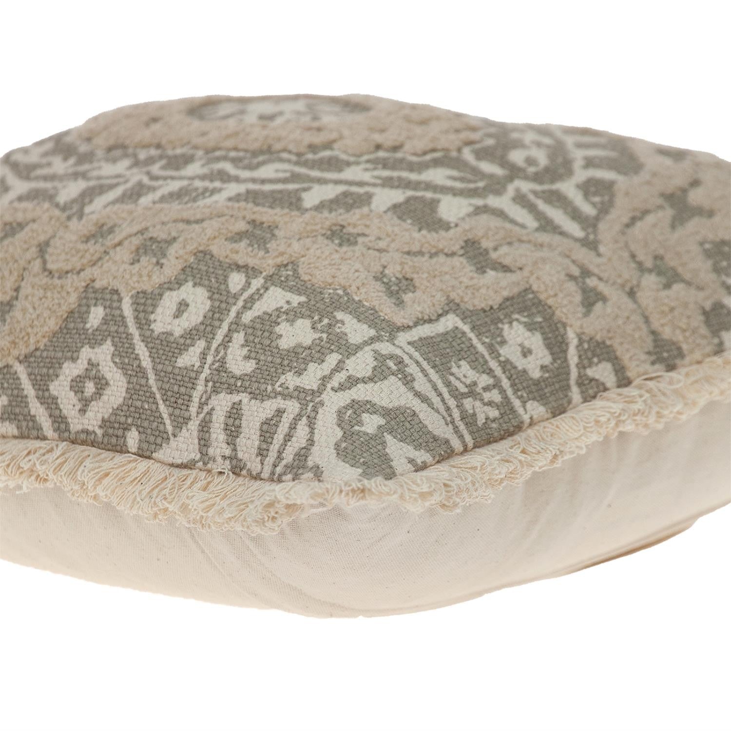 Boho Garland Beige and Khaki Decorative Accent Pillow-5