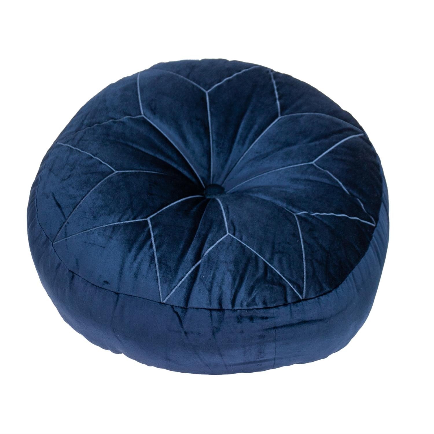 20" X 20" Navy Blue Round Throw Pillow-3