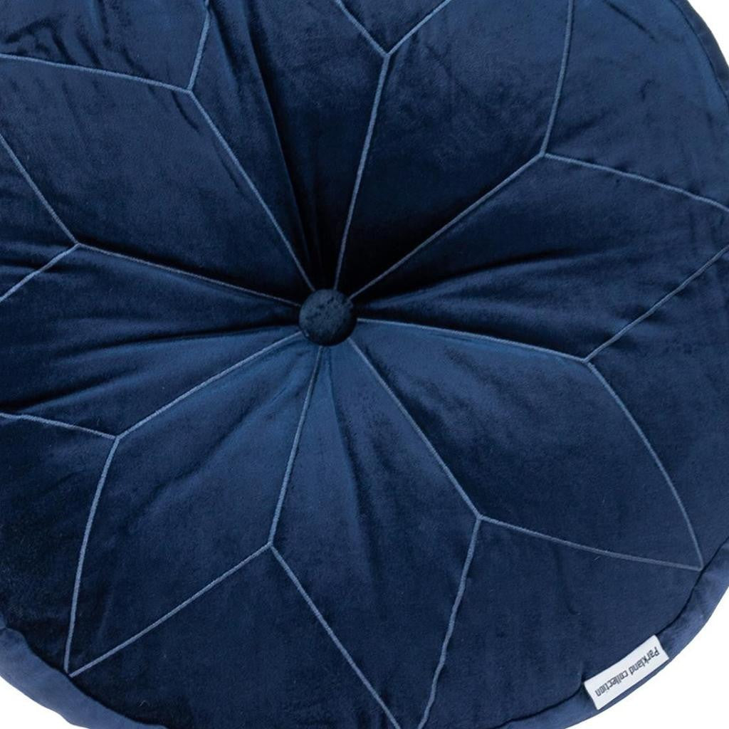 20" X 20" Navy Blue Round Throw Pillow-6