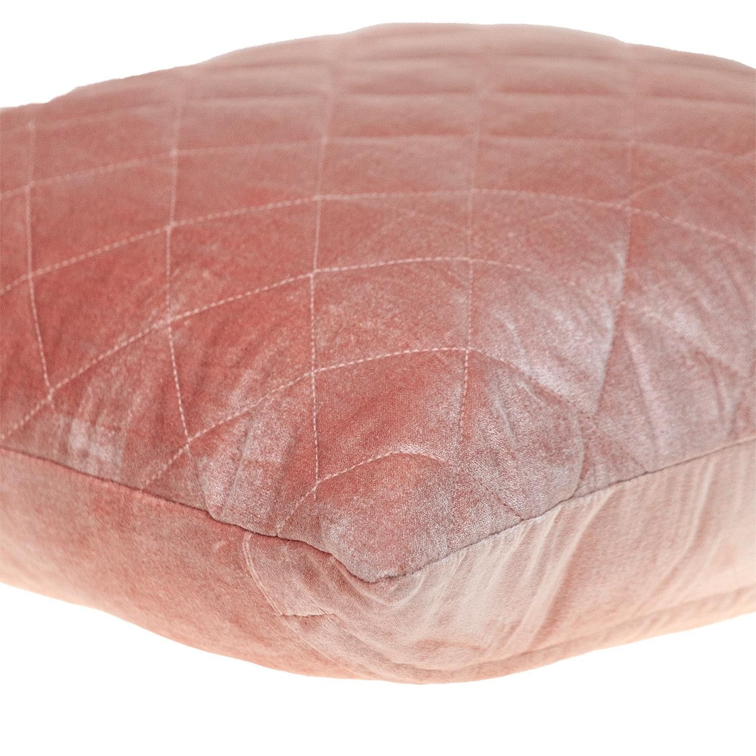 Tufted Diamond Pink Transitional Square Pillow-4