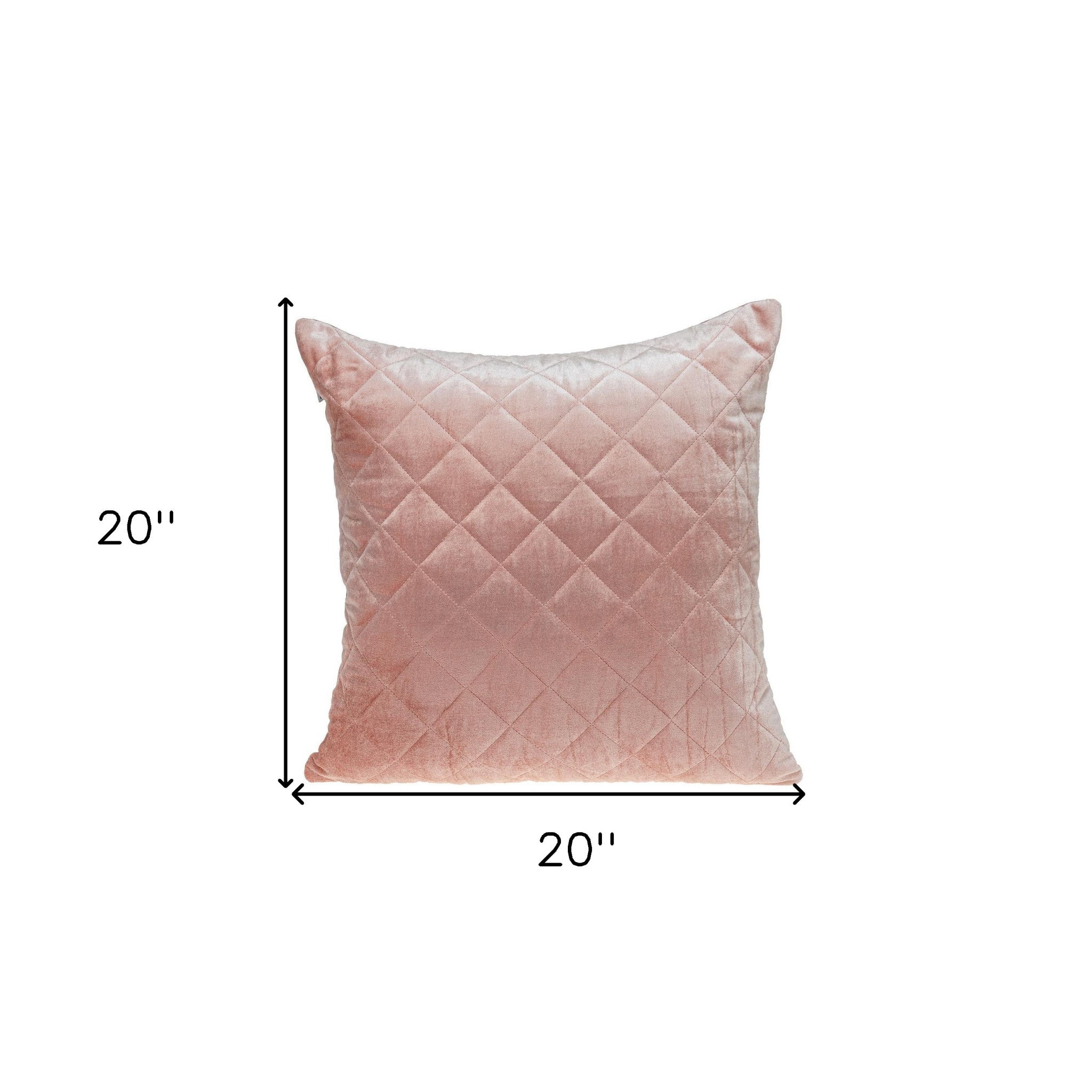 Tufted Diamond Pink Transitional Square Pillow-7