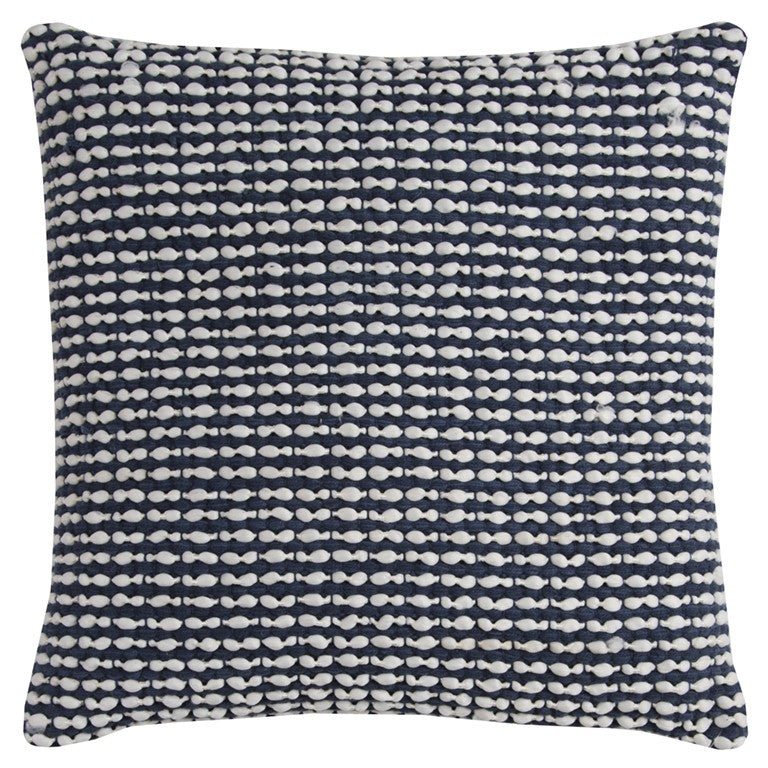 20" X 20" Blue and White Weave Cotton Zippered Pillow-0