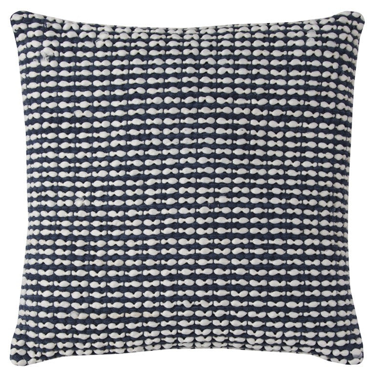 20" X 20" Blue and White Weave Cotton Zippered Pillow-2