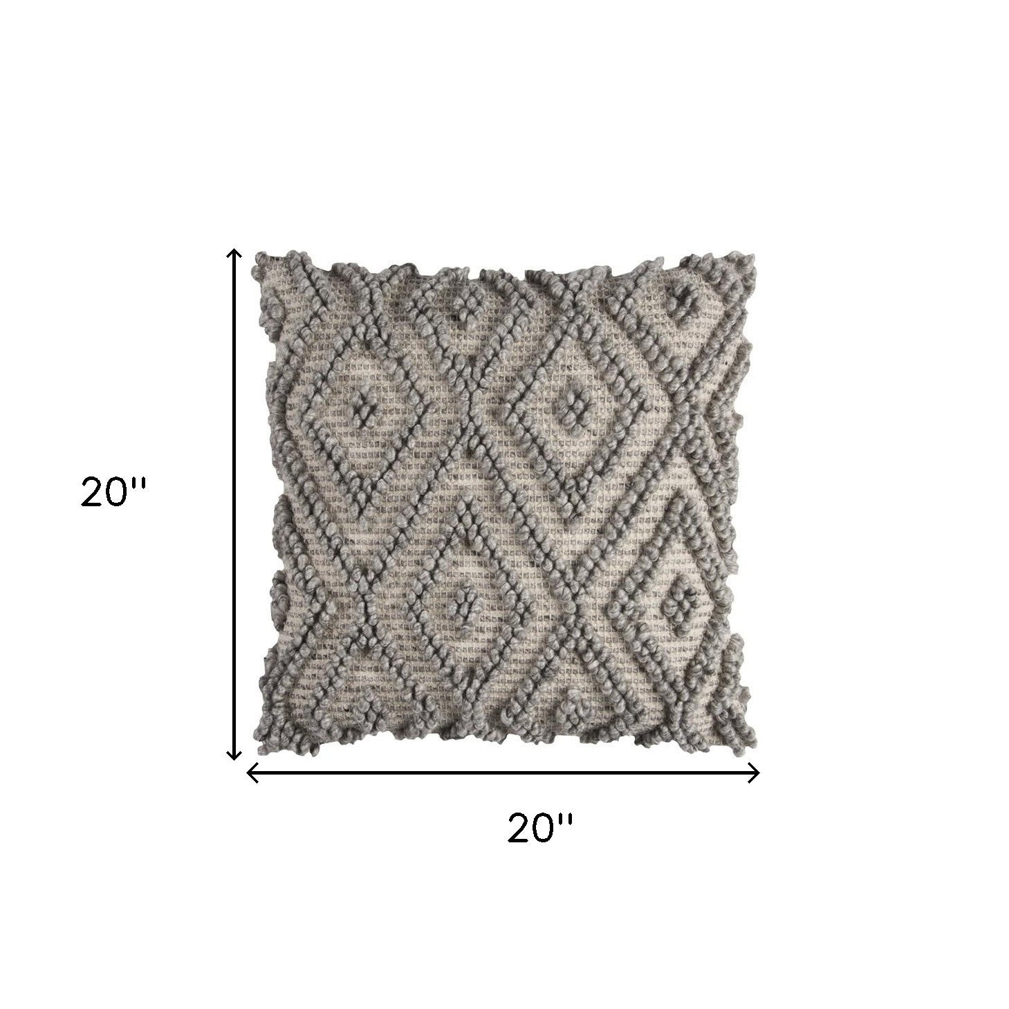 20" Natural And Gray Cotton Throw Pillow-3