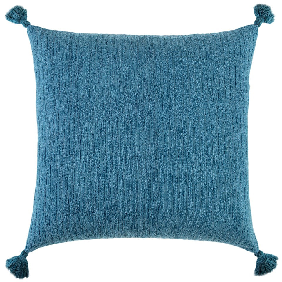 Teal Solid Tonal Abstract Stripe Throw Pillow-0