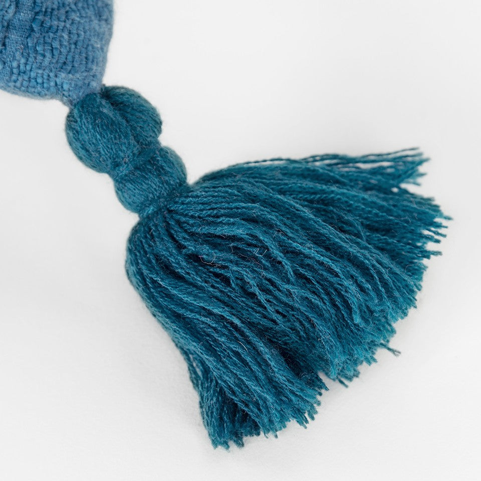 Teal Solid Tonal Abstract Stripe Throw Pillow-2