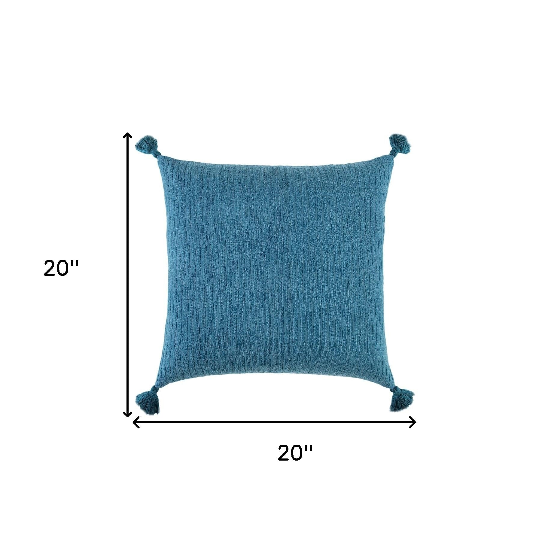 Teal Solid Tonal Abstract Stripe Throw Pillow-5
