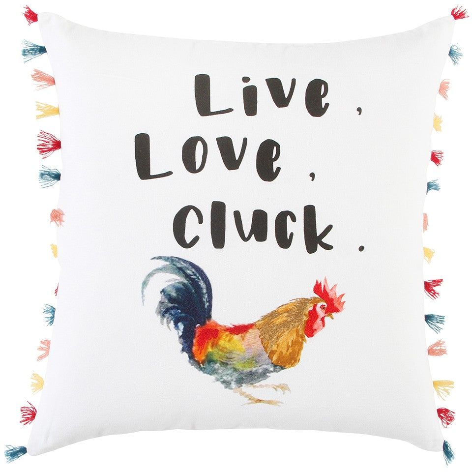 White Chicken Love Modern Throw Pillow-0