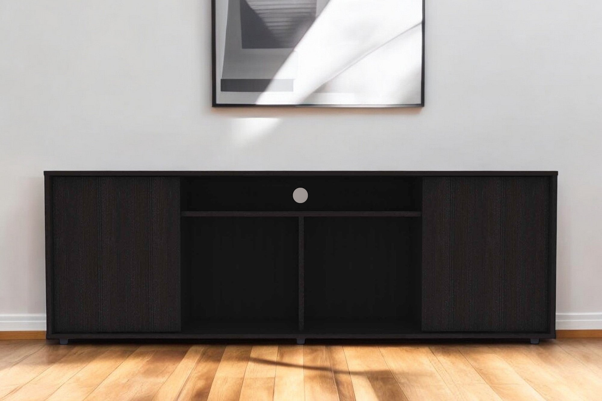 59" Black Open shelving TV Stand-1