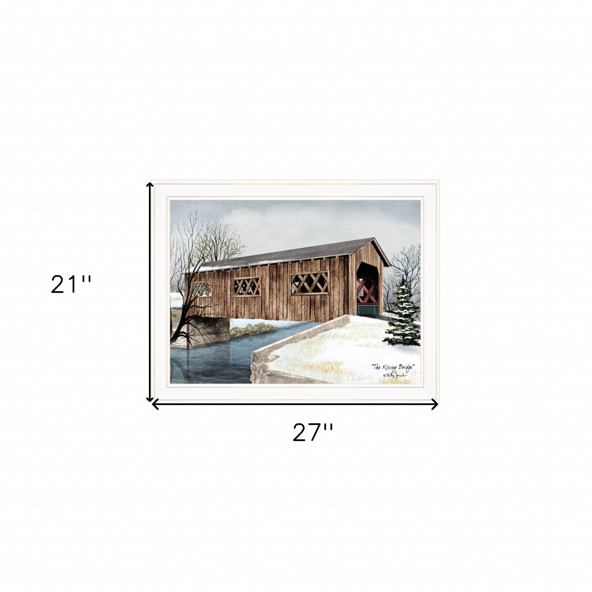 The Kissing Bridge 3 White Framed Print Wall Art-4