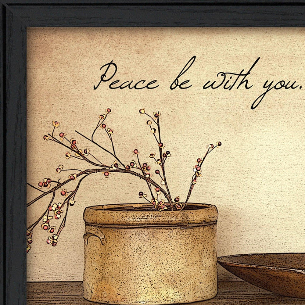 Peace Be with You 3 Black Framed Print Wall Art-2
