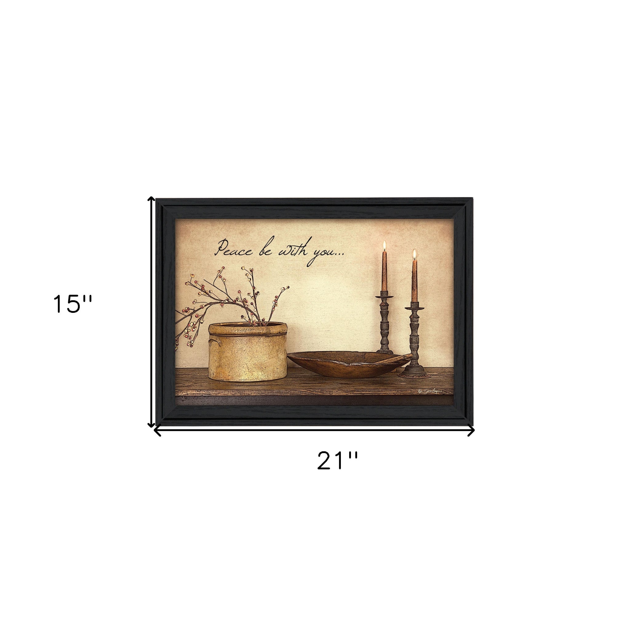 Peace Be with You 3 Black Framed Print Wall Art-3