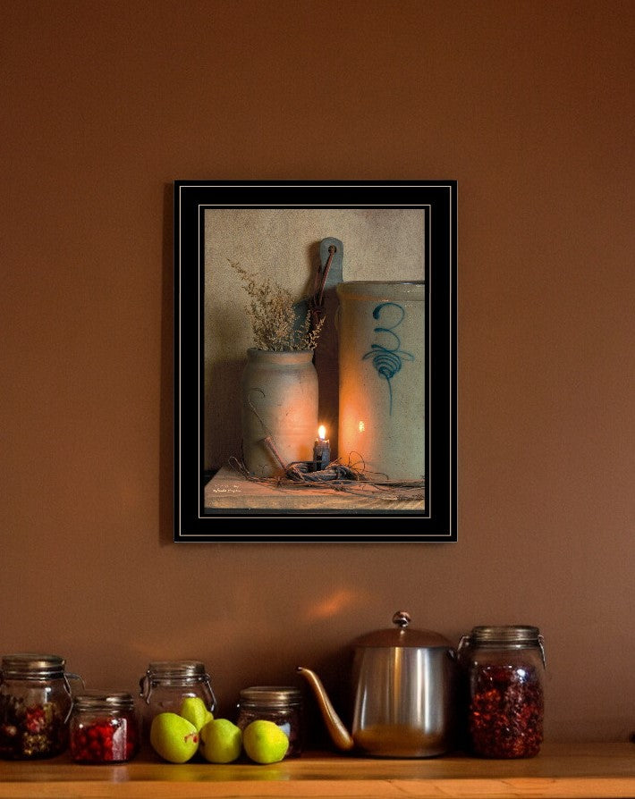 No 3 Bee Sting on a crock 2 Black Framed Print Wall Art-1