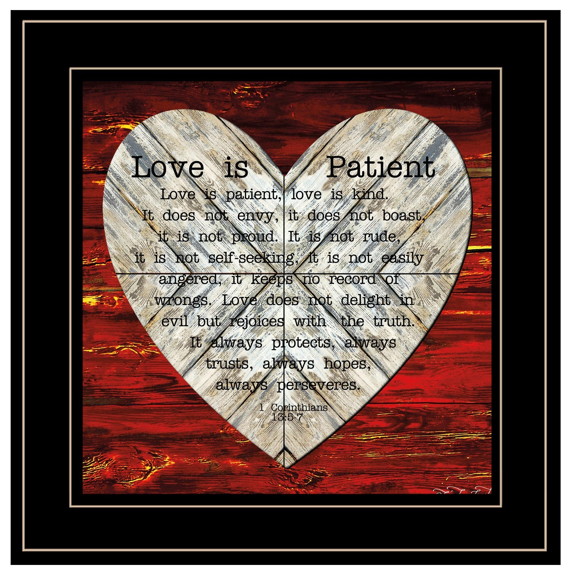 Love is Patient 2 Black Framed Print Wall Art-1