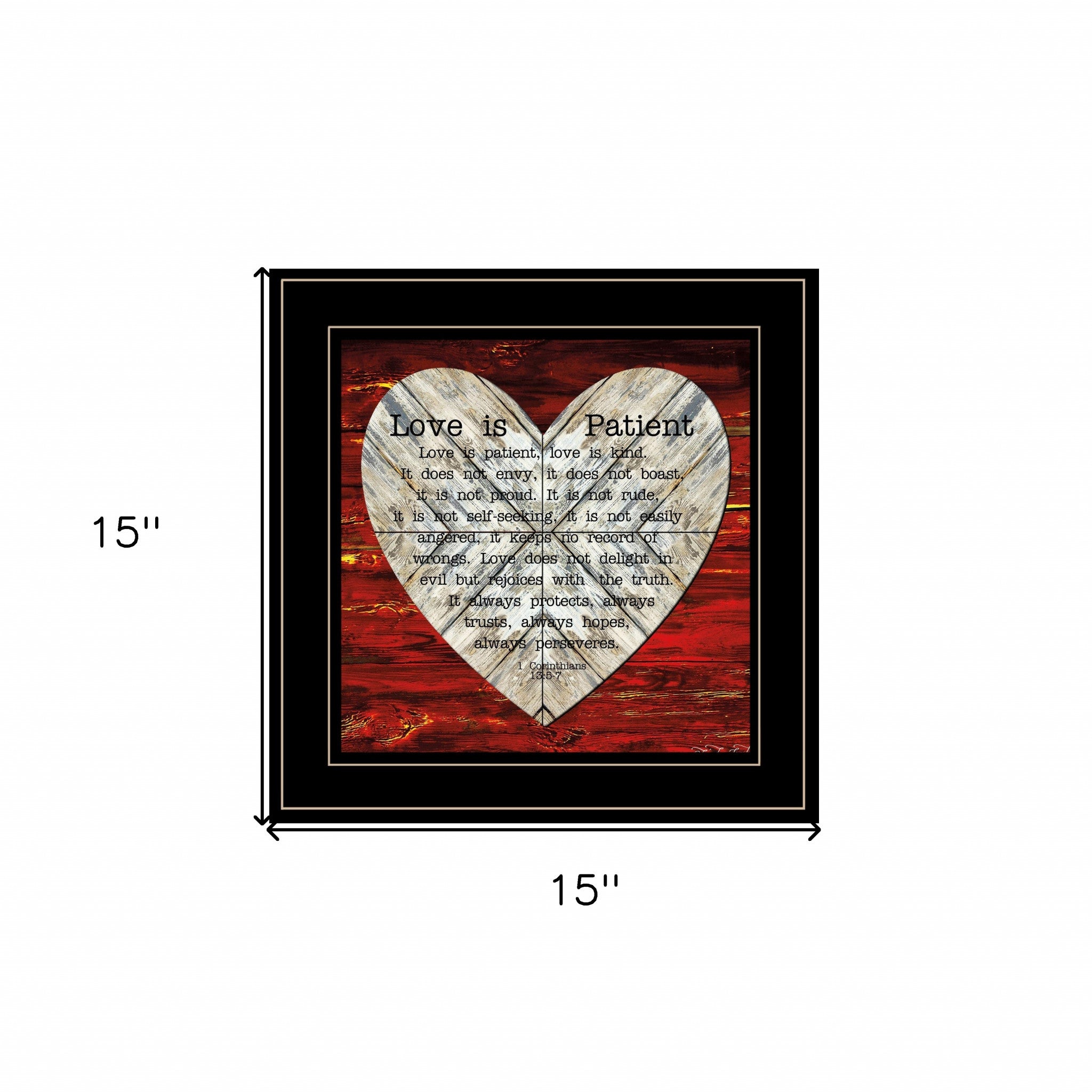 Love is Patient 2 Black Framed Print Wall Art-5