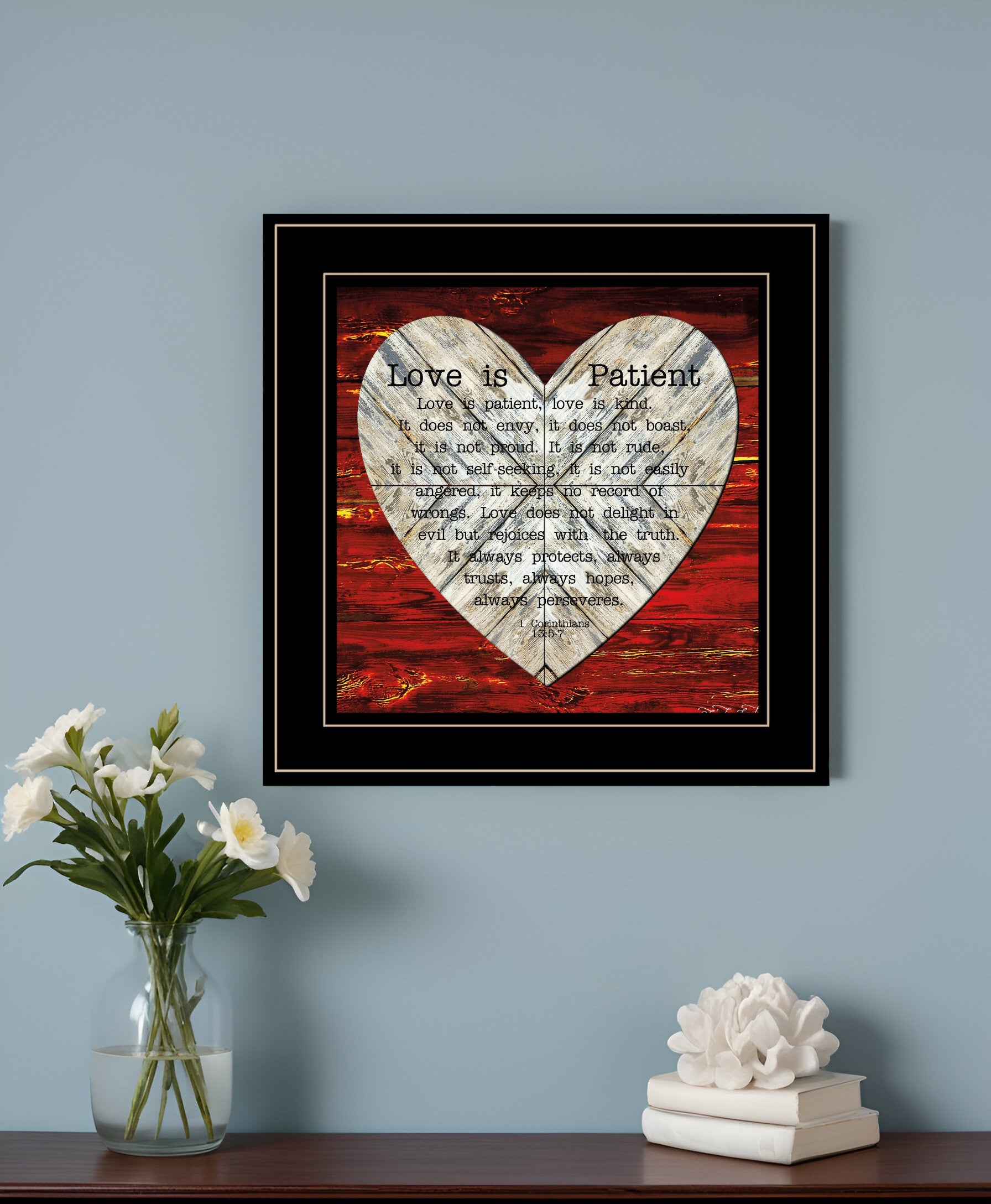 Love is Patient 2 Black Framed Print Wall Art-0