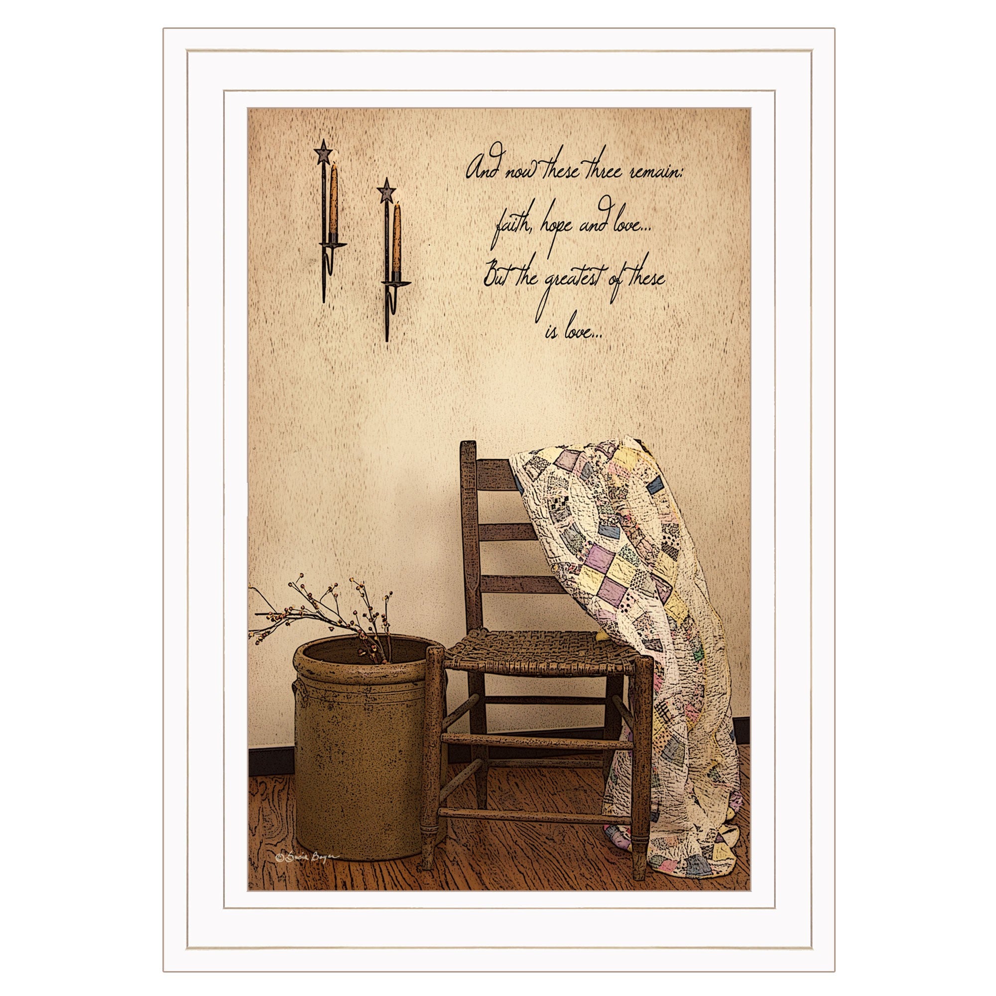 These Three Remain 1 White Framed Print Wall Art-1