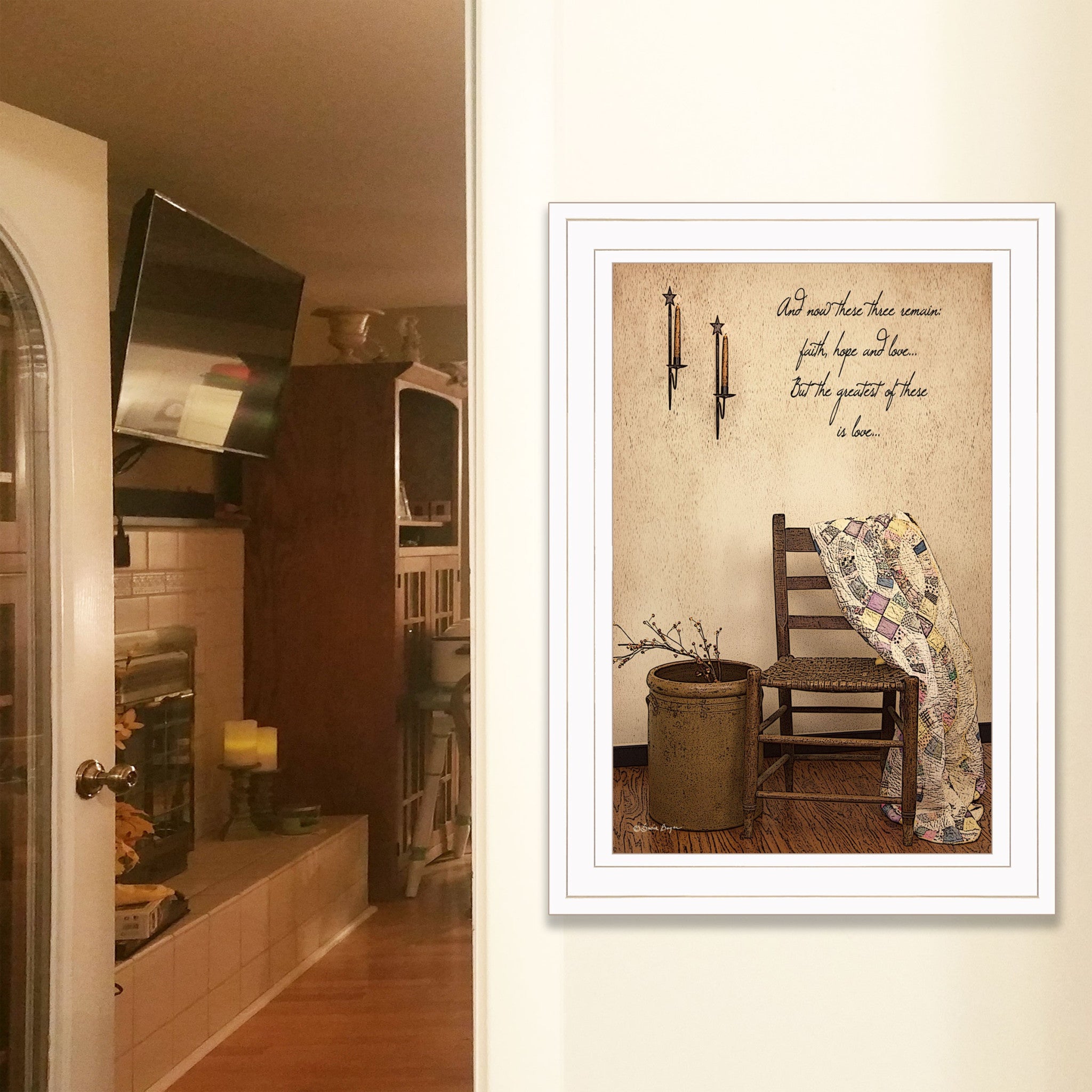 These Three Remain 1 White Framed Print Wall Art-5