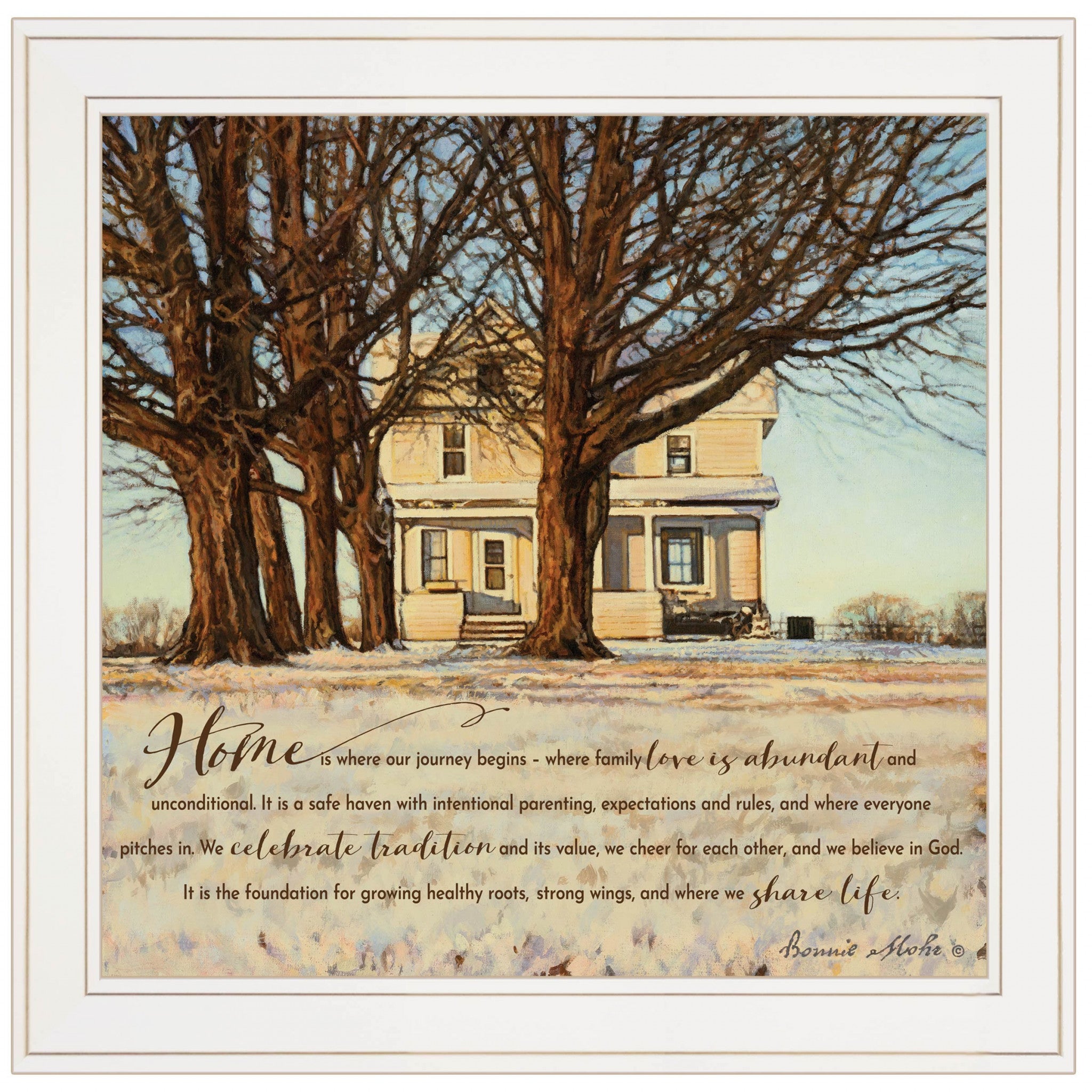 Home 1 White Framed Print Wall Art-1